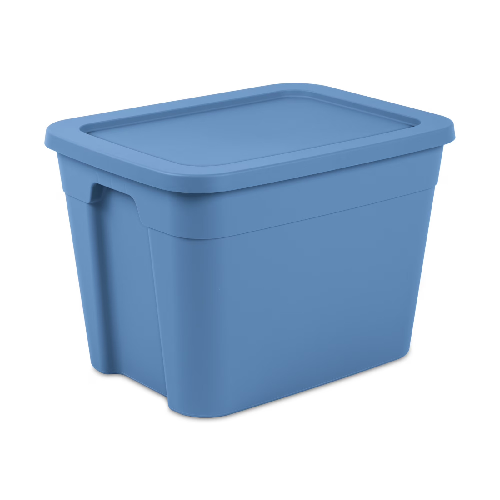 (4 pack) Sterilite 18 Gallon Tote, Plastic Storage Bin with Snap-on Lid, Stackab