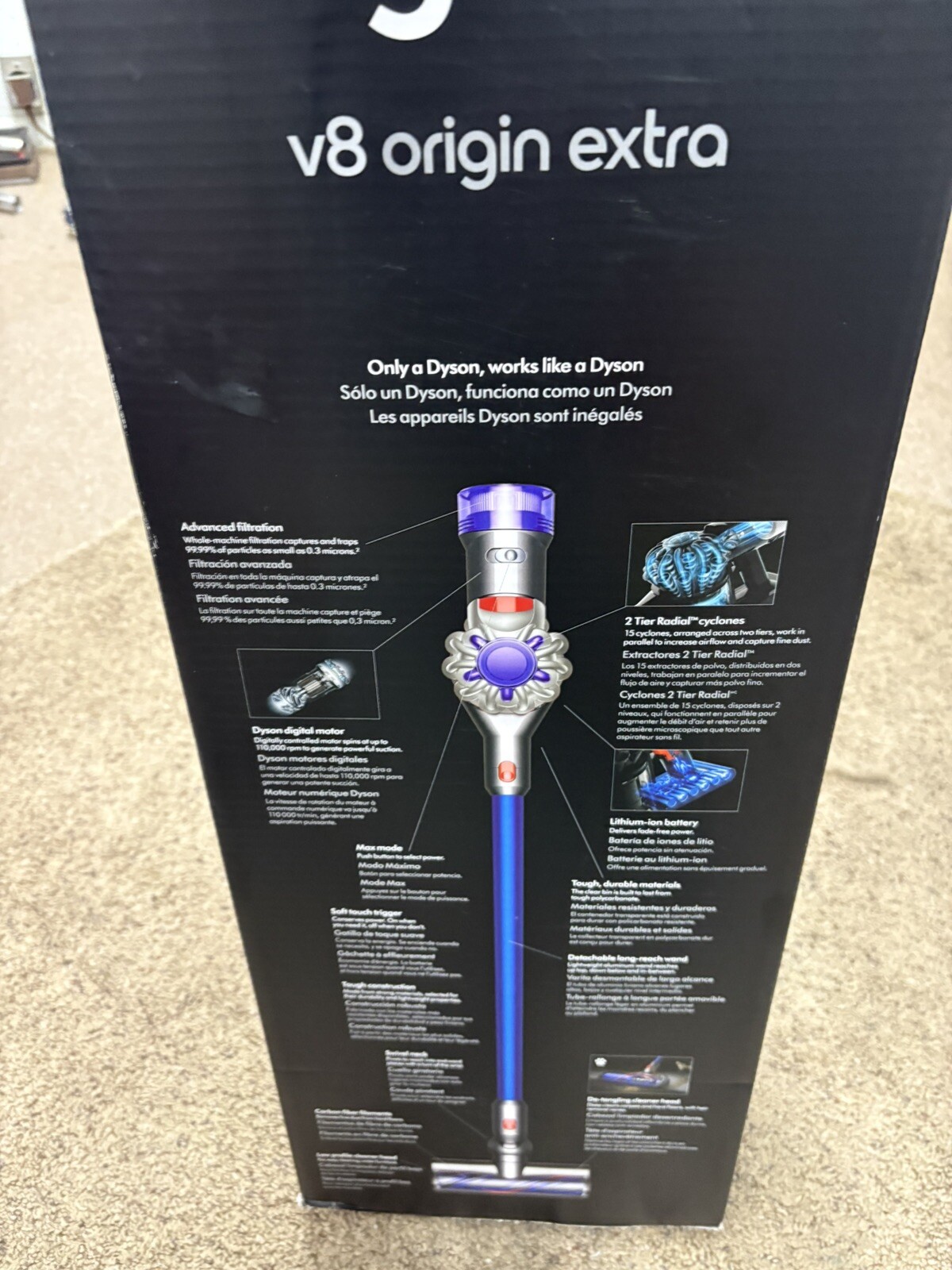 Dyson V8 Origin Extra Stick Vacuum SV25 Gray/Blue BRAND NEW