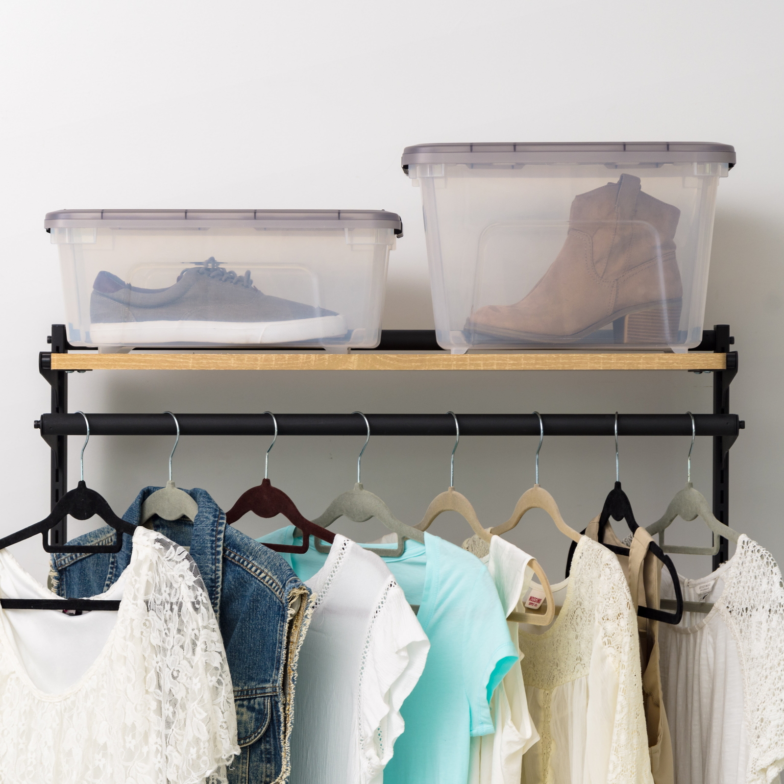 19 Qt. Plastic Storage Bin with Lid, Stackable Storage Containers, Tote