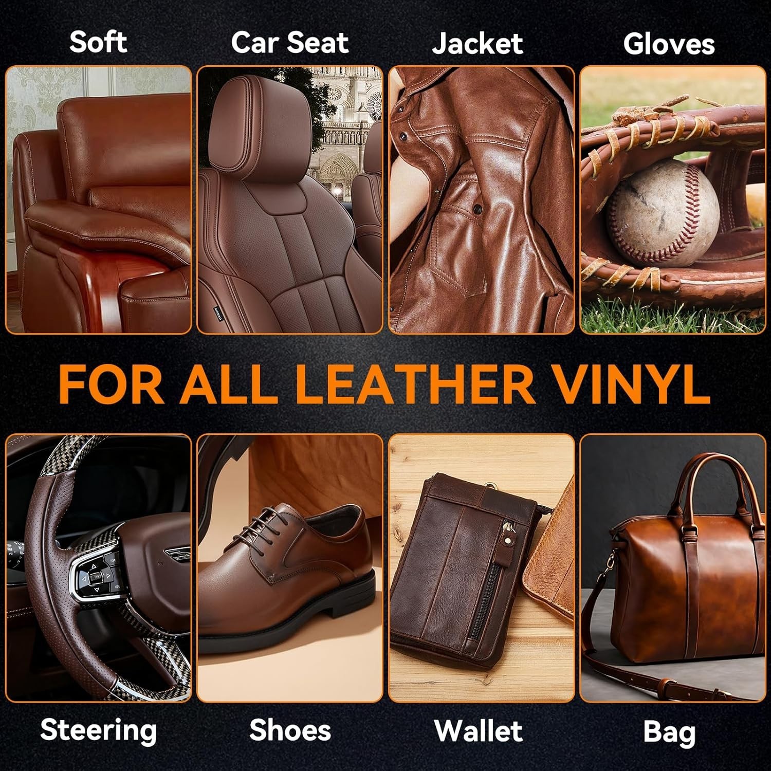 Luxgrove Dark Brown Leather Recoloring Balm, Leather & Vinyl Repair Kit