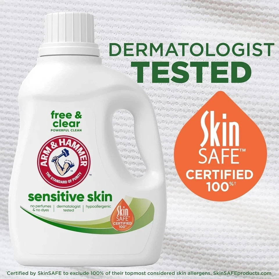ARM & HAMMER Sensitive Skin Free Clear, 170 Loads Liquid Laundry Detergent, 170