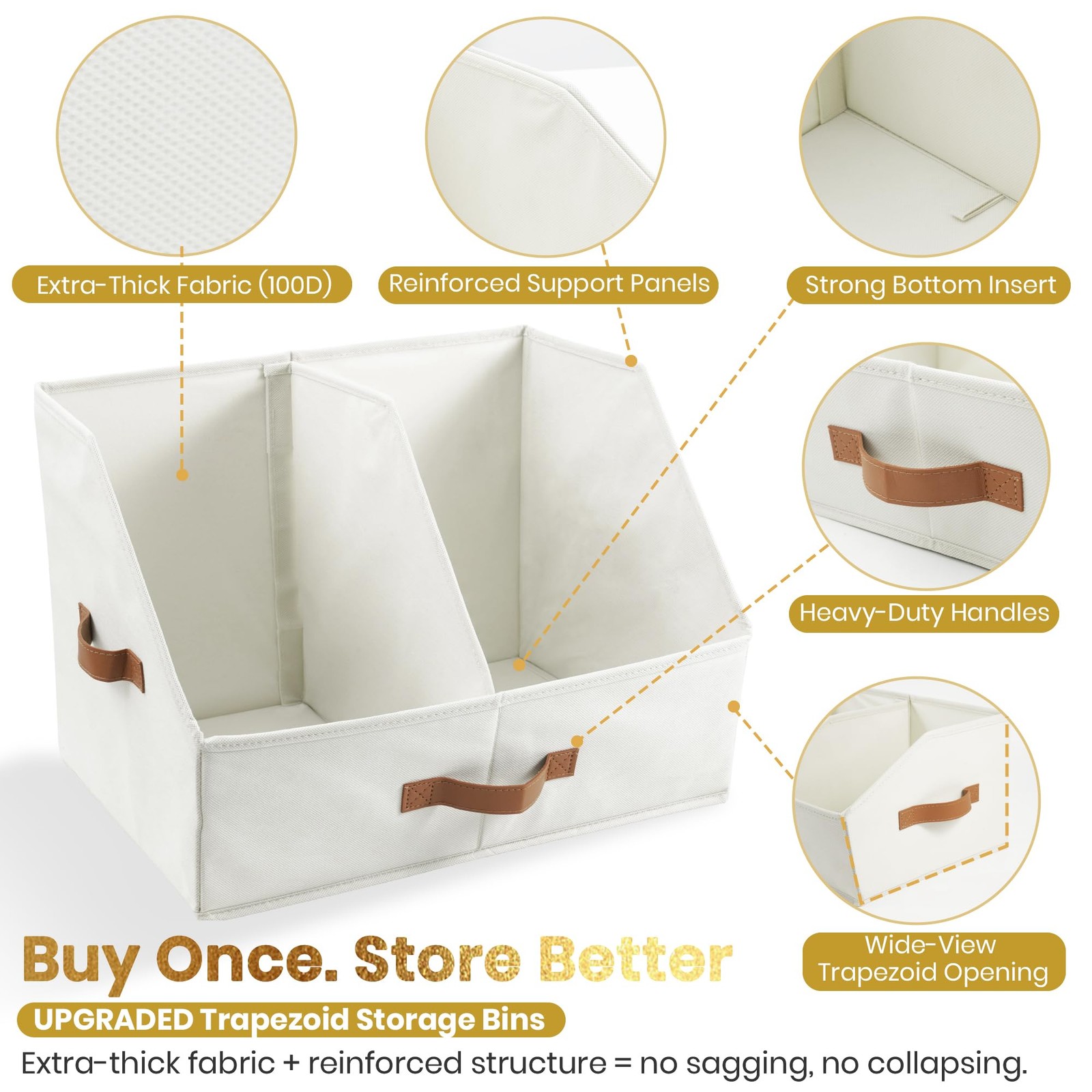 HOMELUX THEORY Light Gray Medium Bin 3pc