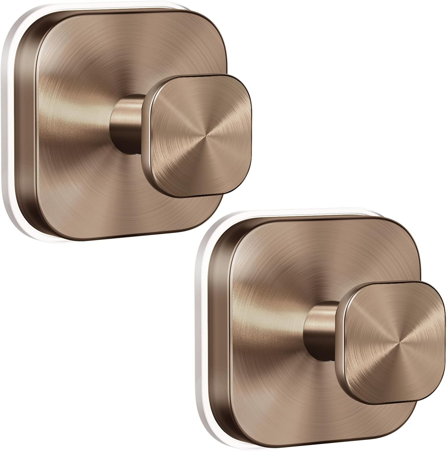 Heavy-Duty Suction Cup Hooks for Bathroom and Wreaths – Champagne Bronze (2 Pack