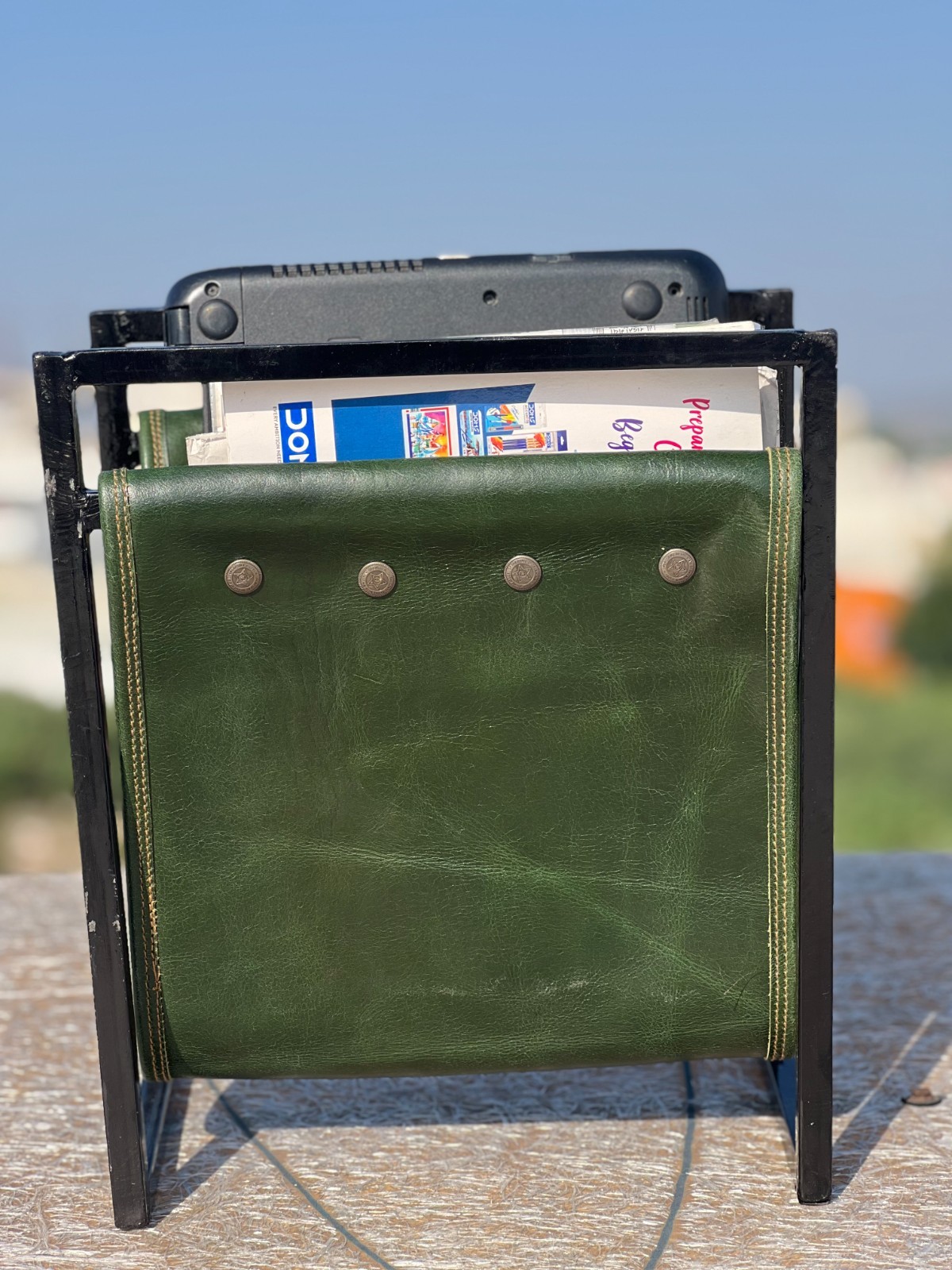 Leather Magazine Rack, Magazine and Paper Storage, Newspaper Holder, Home Decor