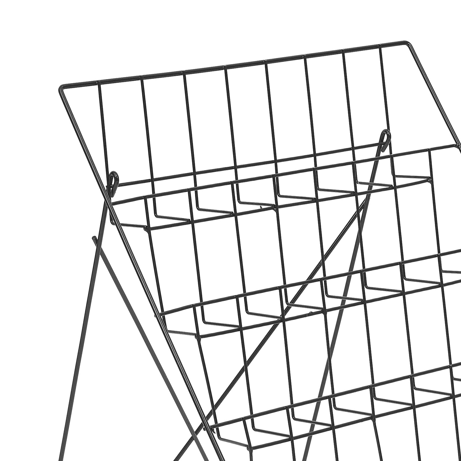 Wire Magazine Rack Comic Foldable Iron Book Display Stand with 6 Tiers