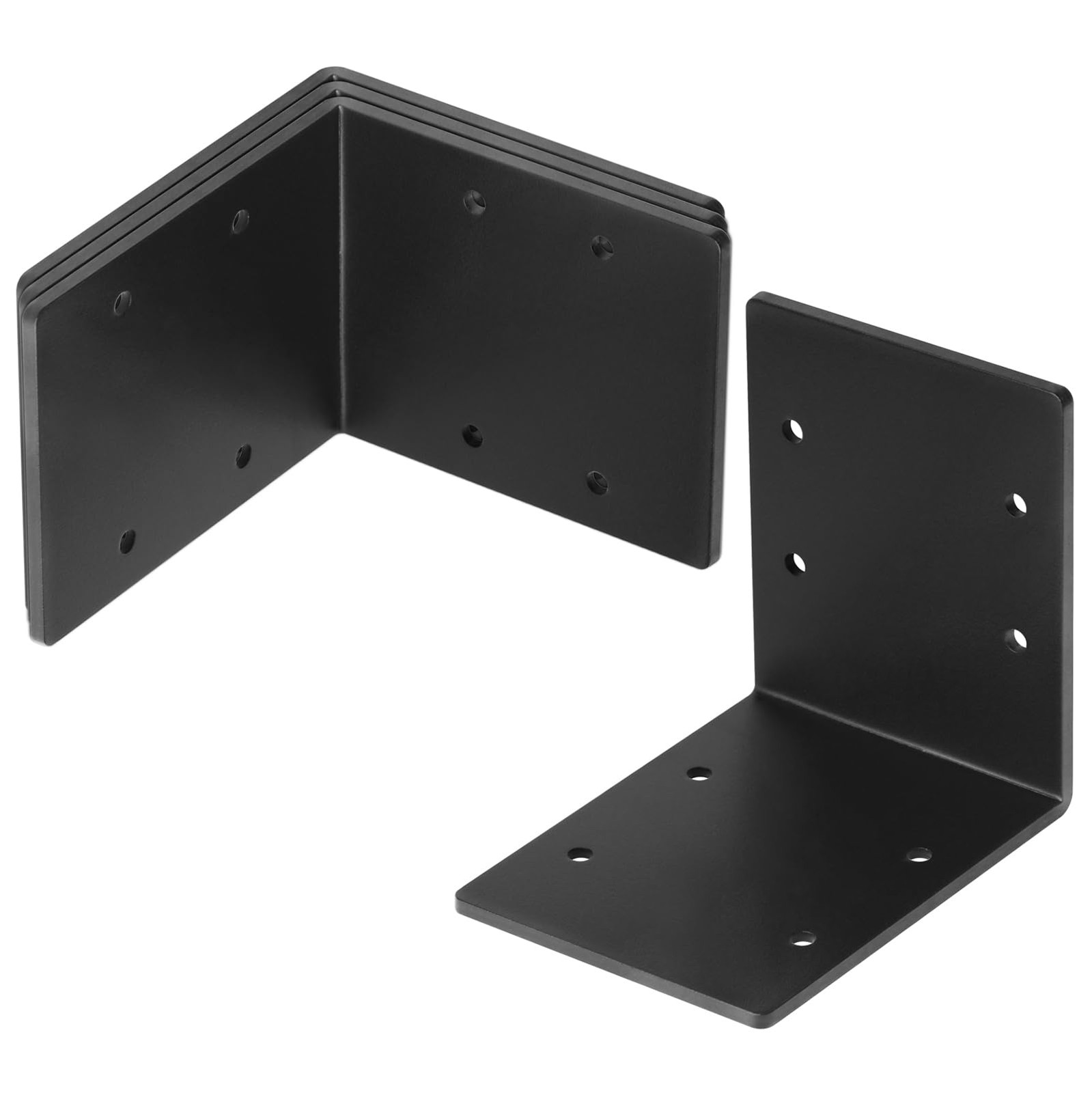 eoere 4 PCS Black 6″ x 6″ x 5″ Heavy Duty Steel L Right Angle Bracket, Corner…