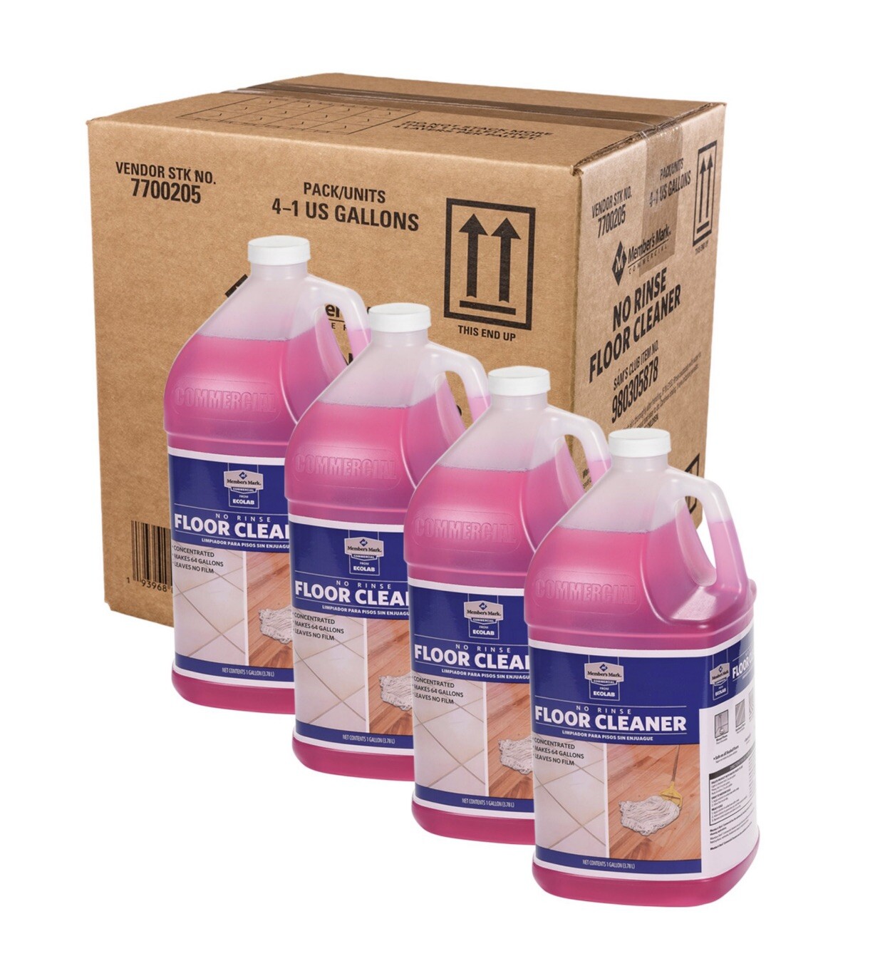 Member’s Mark Commercial No Rinse Floor Cleaner by ECOLAB ( 1 gal., 4 pk.)