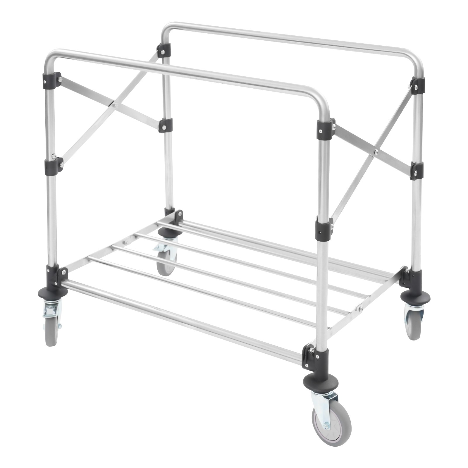 Folding Laundry Cart with Wheels – Durable Stainless Steel & Large Capacity