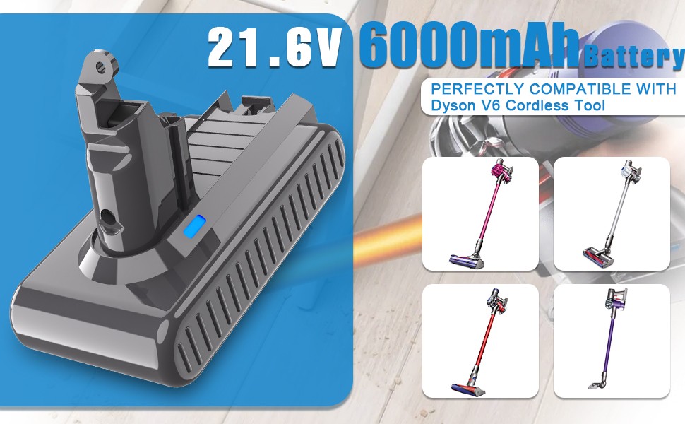 9500mAh Battery For Dyson V6 Animal DC58 DC59 DC62 DC74 DC72 SV03 SV09 Replace
