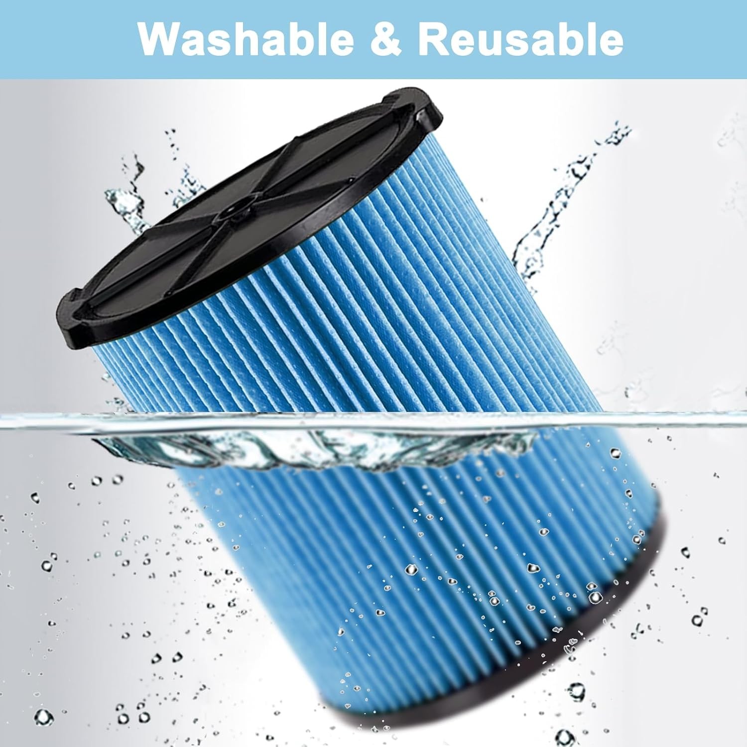 Replacement VF5000 Vacuum Filter for Rigid 6-20 Gallon Vacuum fits RV2400A