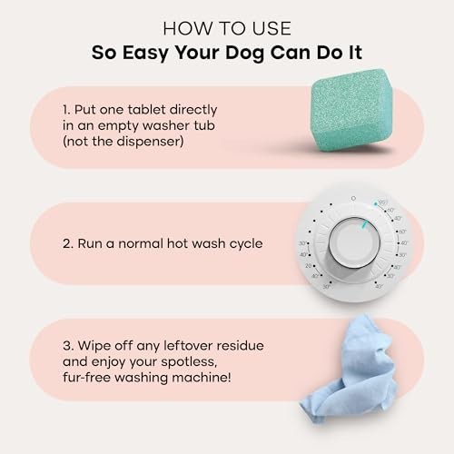 Washing Machine Cleaner Tablets – 24 Pack, HE & Front Load Compatible, Pet Safe,