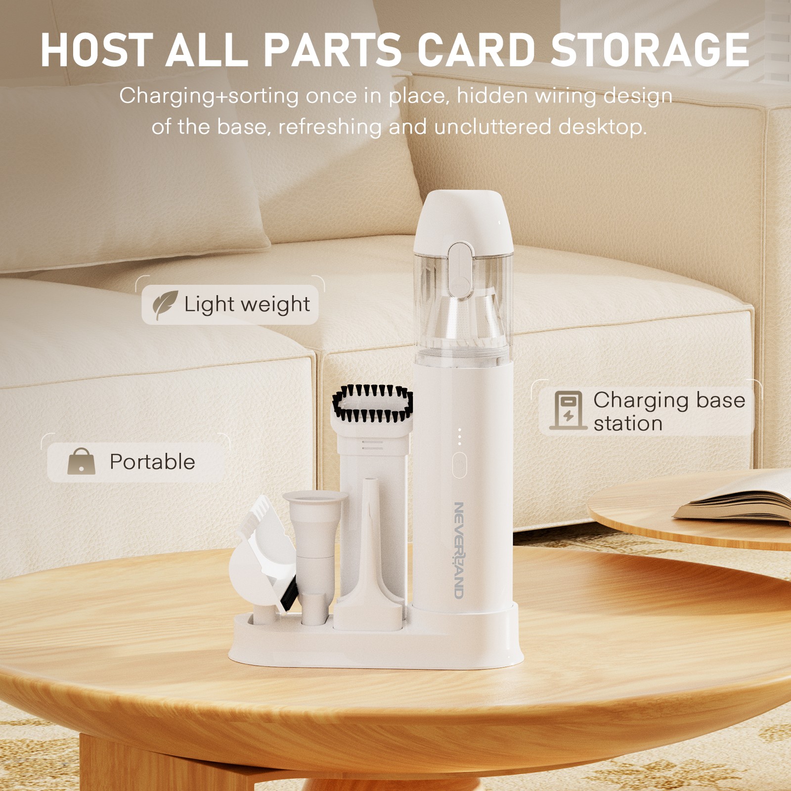 4-in-1 Portable Mini Cordless Vacuum Cleaner Handheld 80000RPM 7500mAh Battery