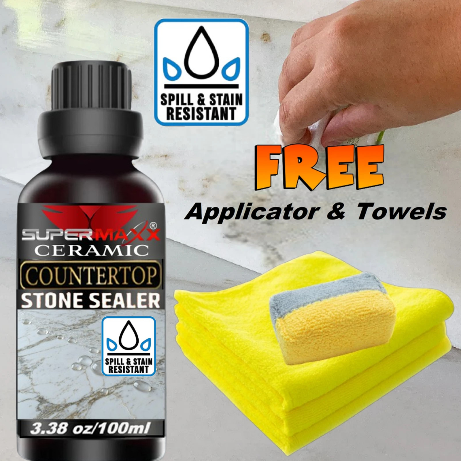 MARBLE QUARTZ COUNTERTOP CERAMIC SEALER STAIN & ETCH RESISTANT – 100ml KIT