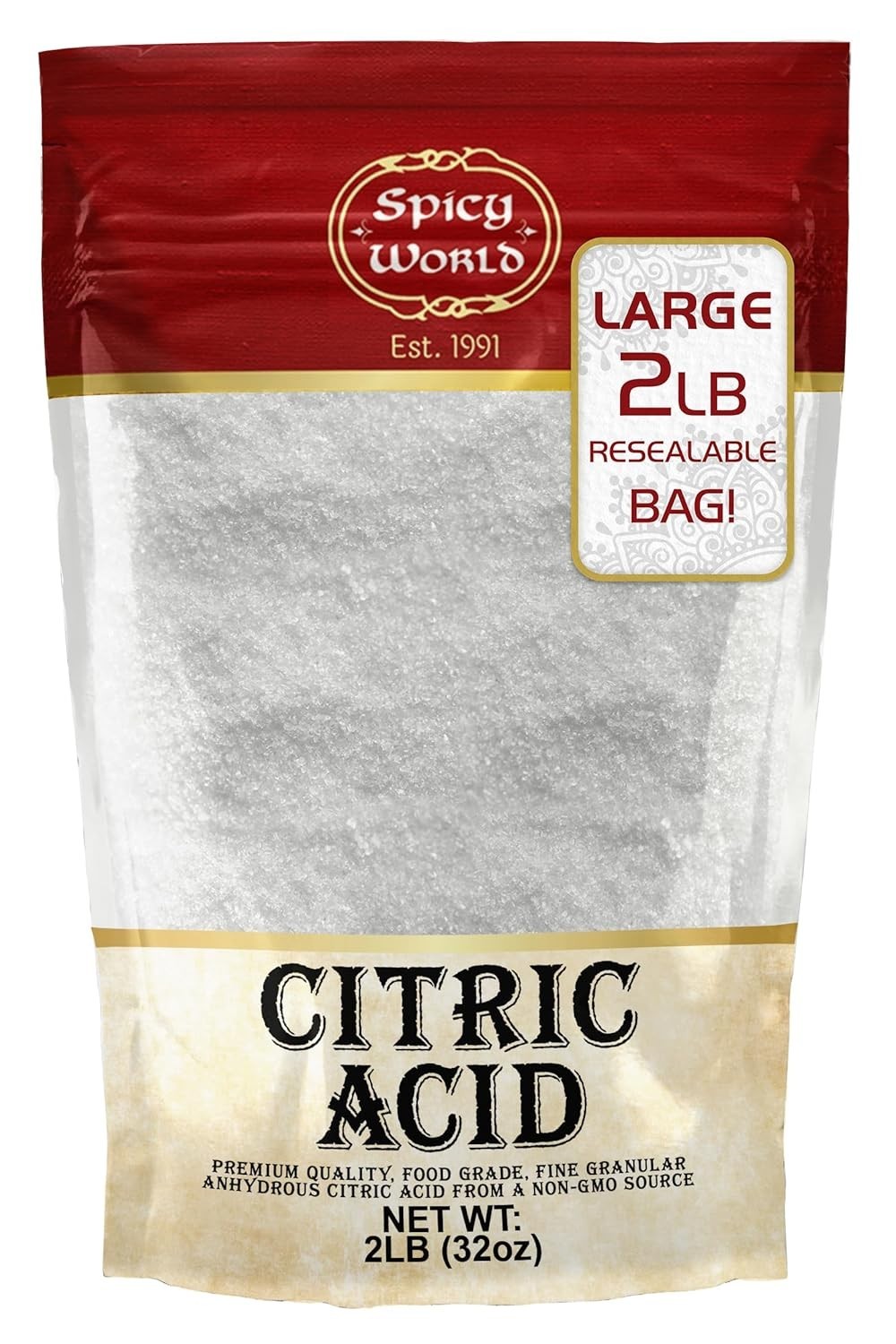 Citric Acid 2 LB Bag – 100% Pure, Food Grade & Non-GMO – Citric Acid Powder f…