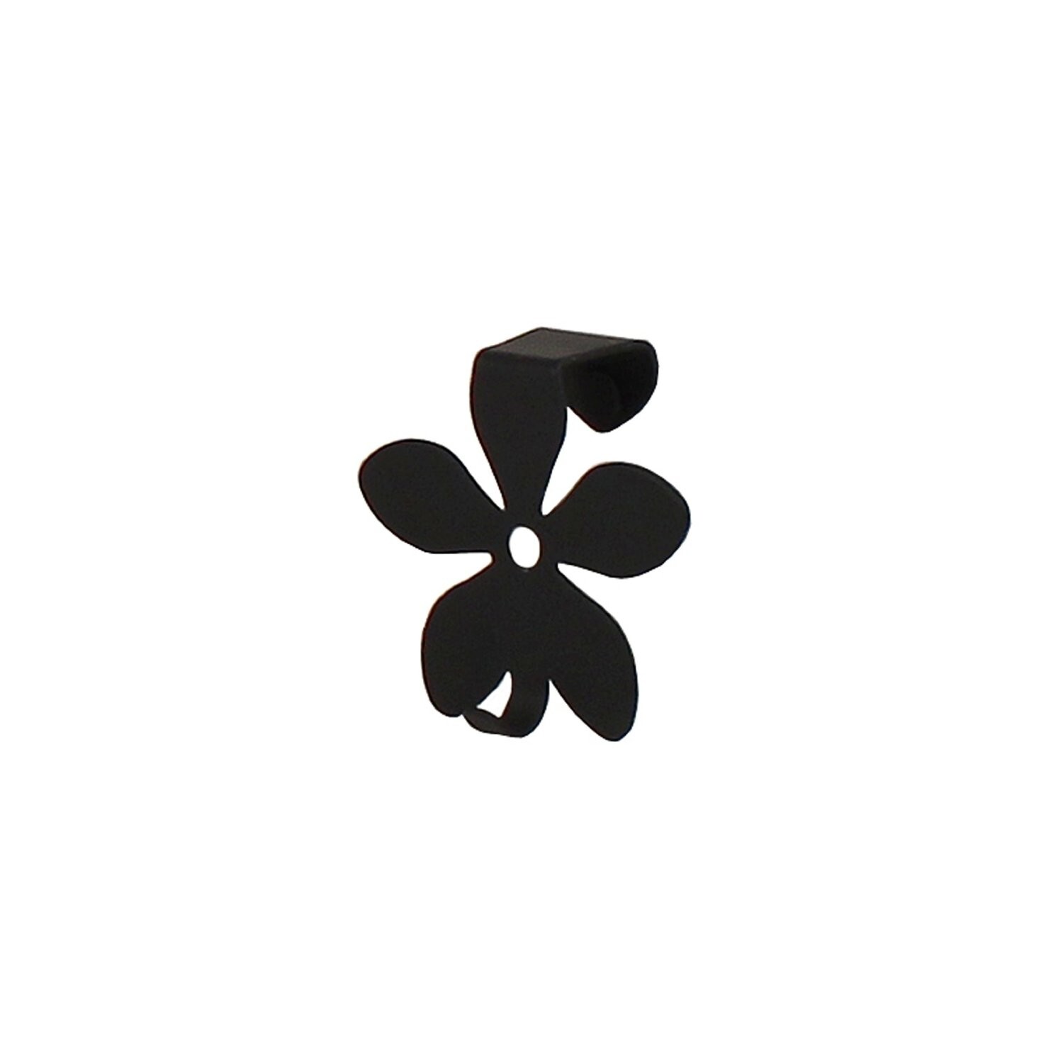 Over-The-Cabinet Flower Single Hook, Black, 2 Pack