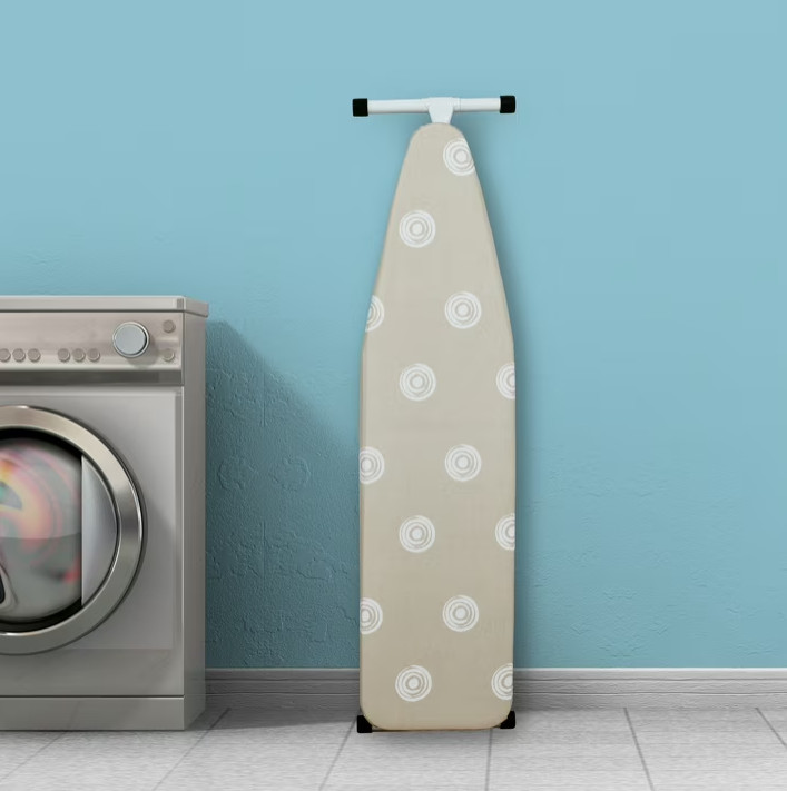 Mainstays Full‑Size T‑Leg Ironing Board – 53″ x 14″, Adjustable Height, Steel Fr