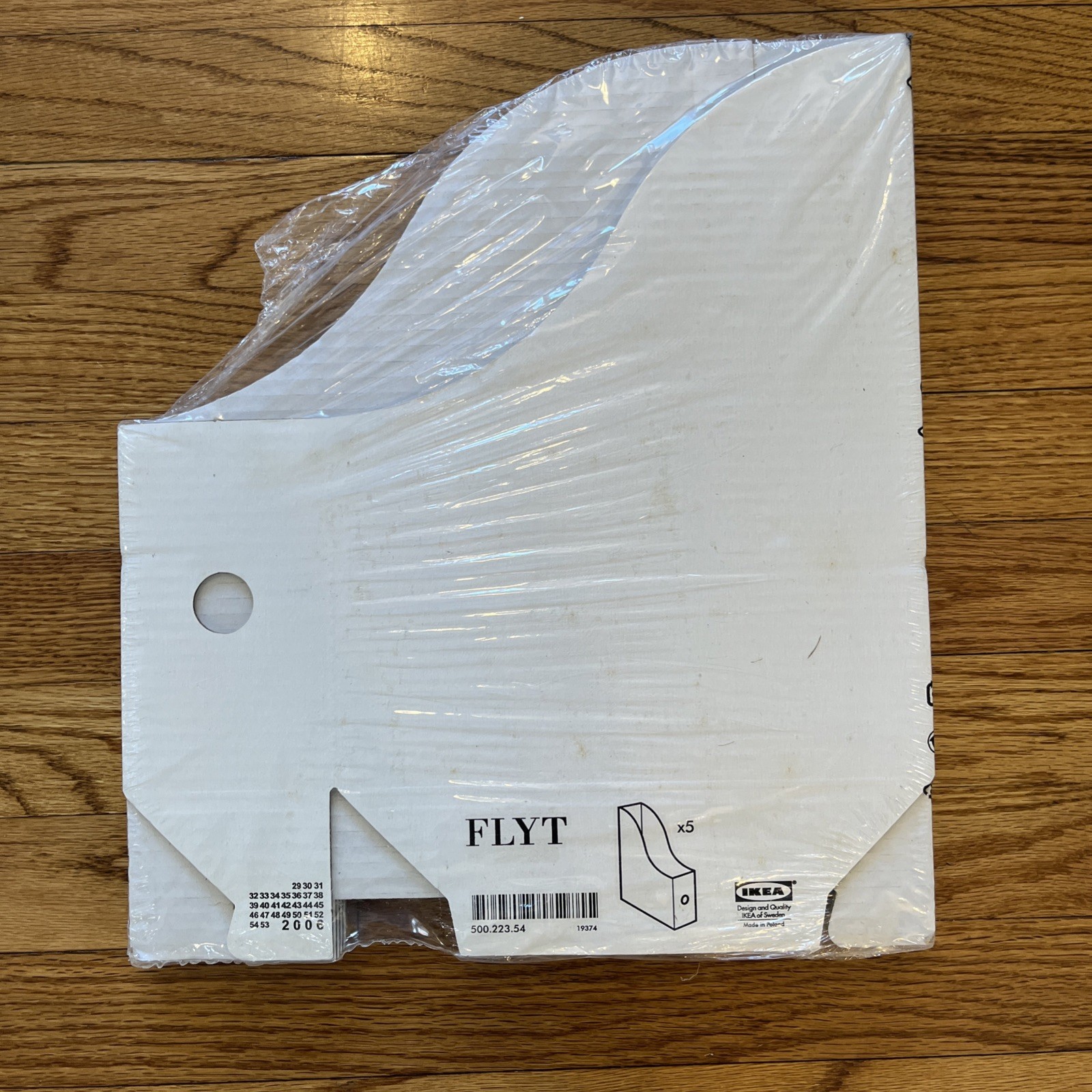 IKEA 5 pk Whte Cardboard Magazine Storage File Holders by FLYT 500.223.54 – New