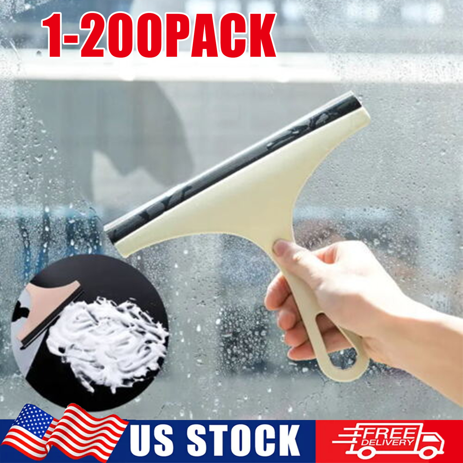 Glass Window Wiper Cleaner Squeegee Shower Screen Mirror Home Blade Brush LOT