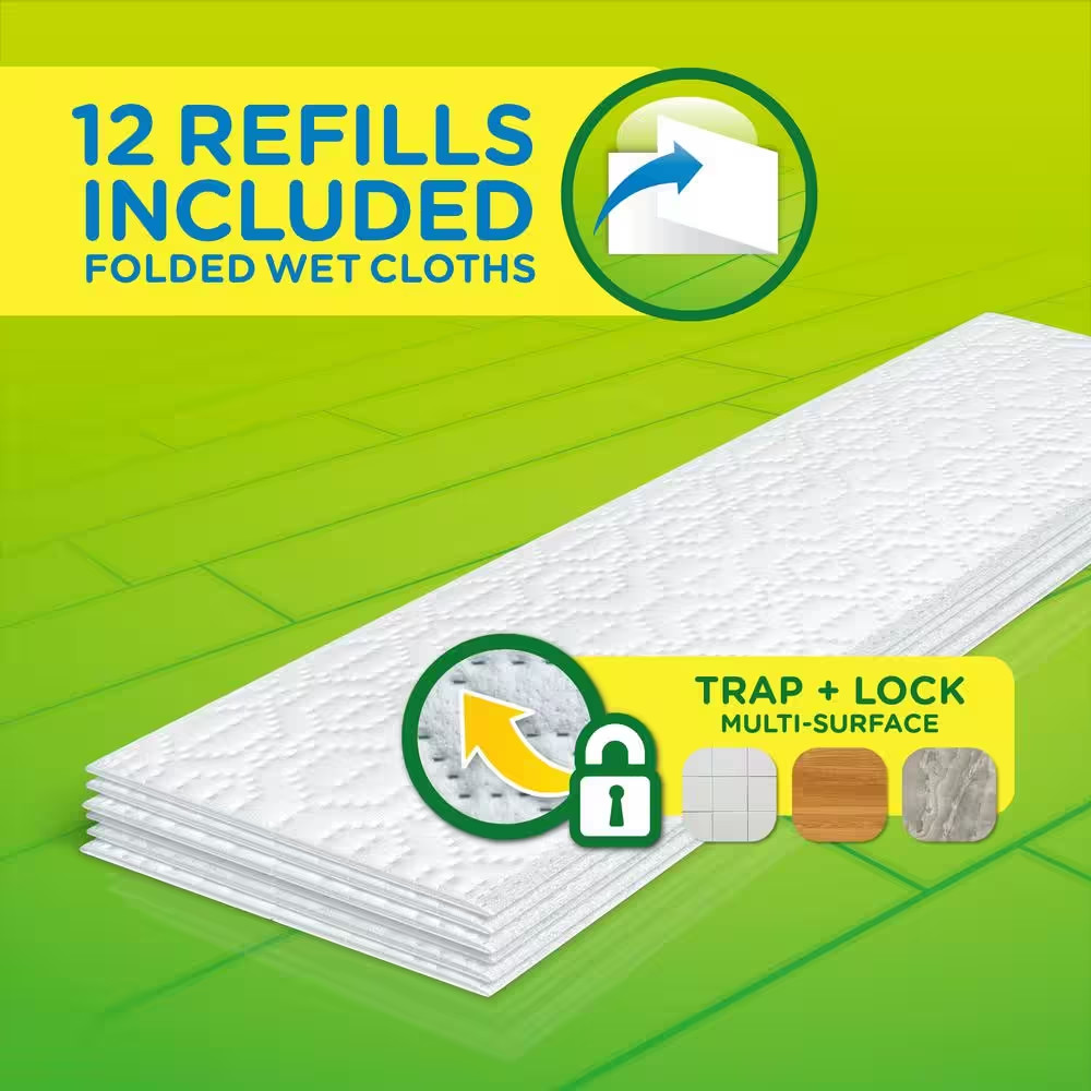 Sweeper XL Wet with Open Window Scent Wet Mop Pad Refills (12-Count, 2-Pack) Fre
