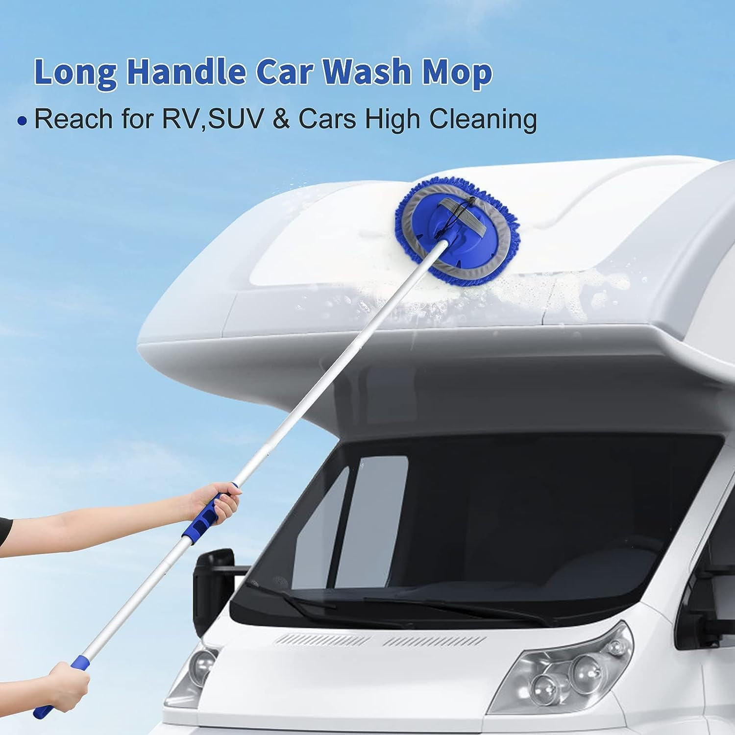 62” Car Wash Brush Kit with Soft Bristles, Mop, Mitt, Squeegee & Tire Brush