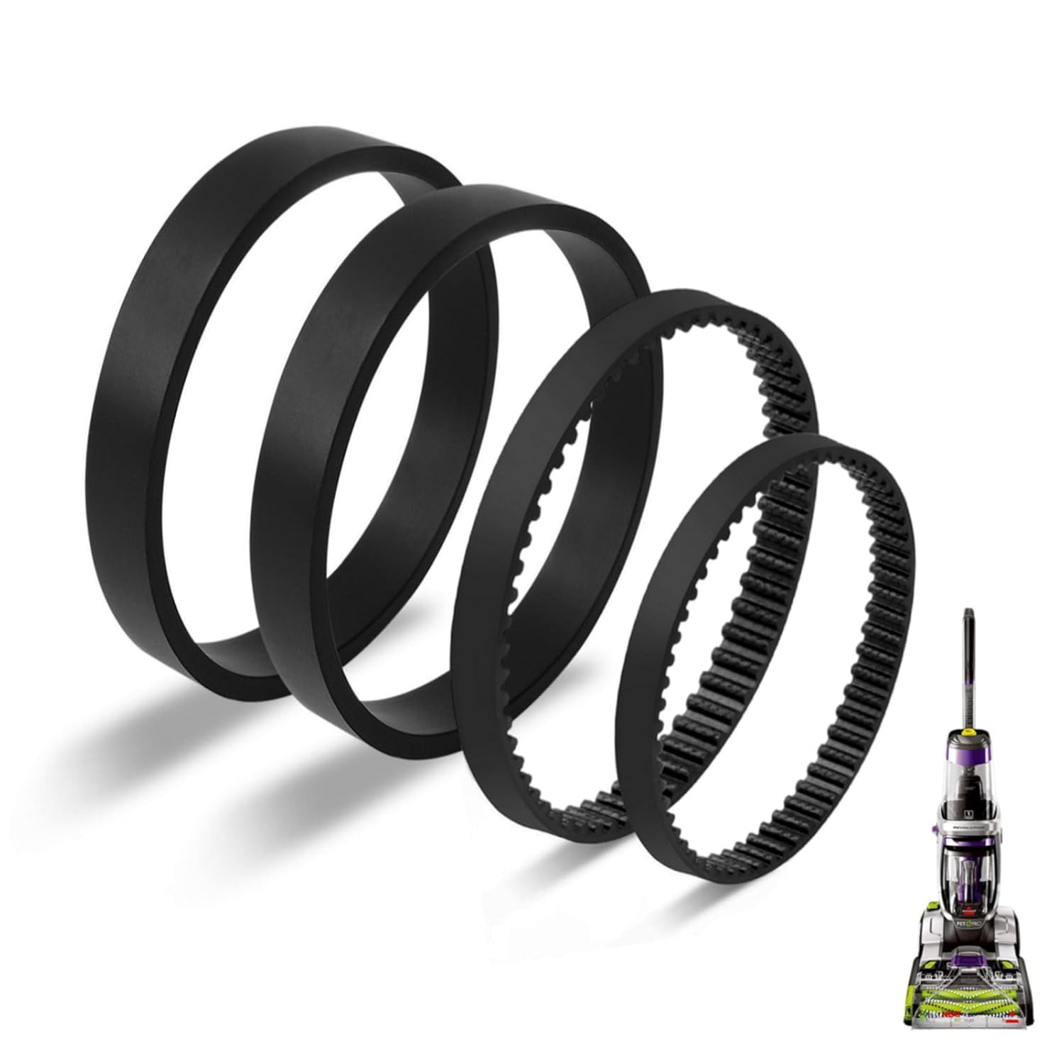Bissell ProHeat 2X Revolution Pet Pro Carpet Cleaner Replacement Belts 4 Pack