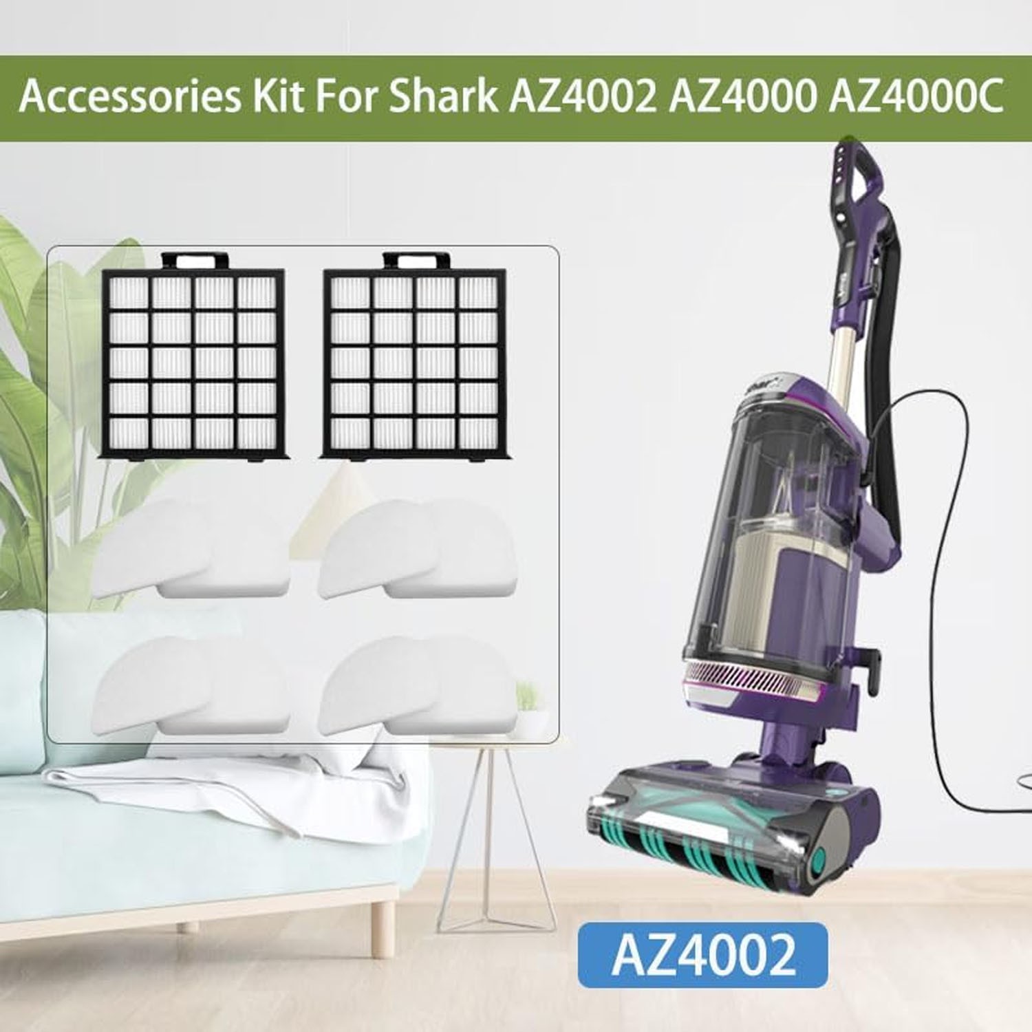 AZ4000 Replacement Filters for Shark POWERDETECT Upright Vacuum AZ4000 AZ4002
