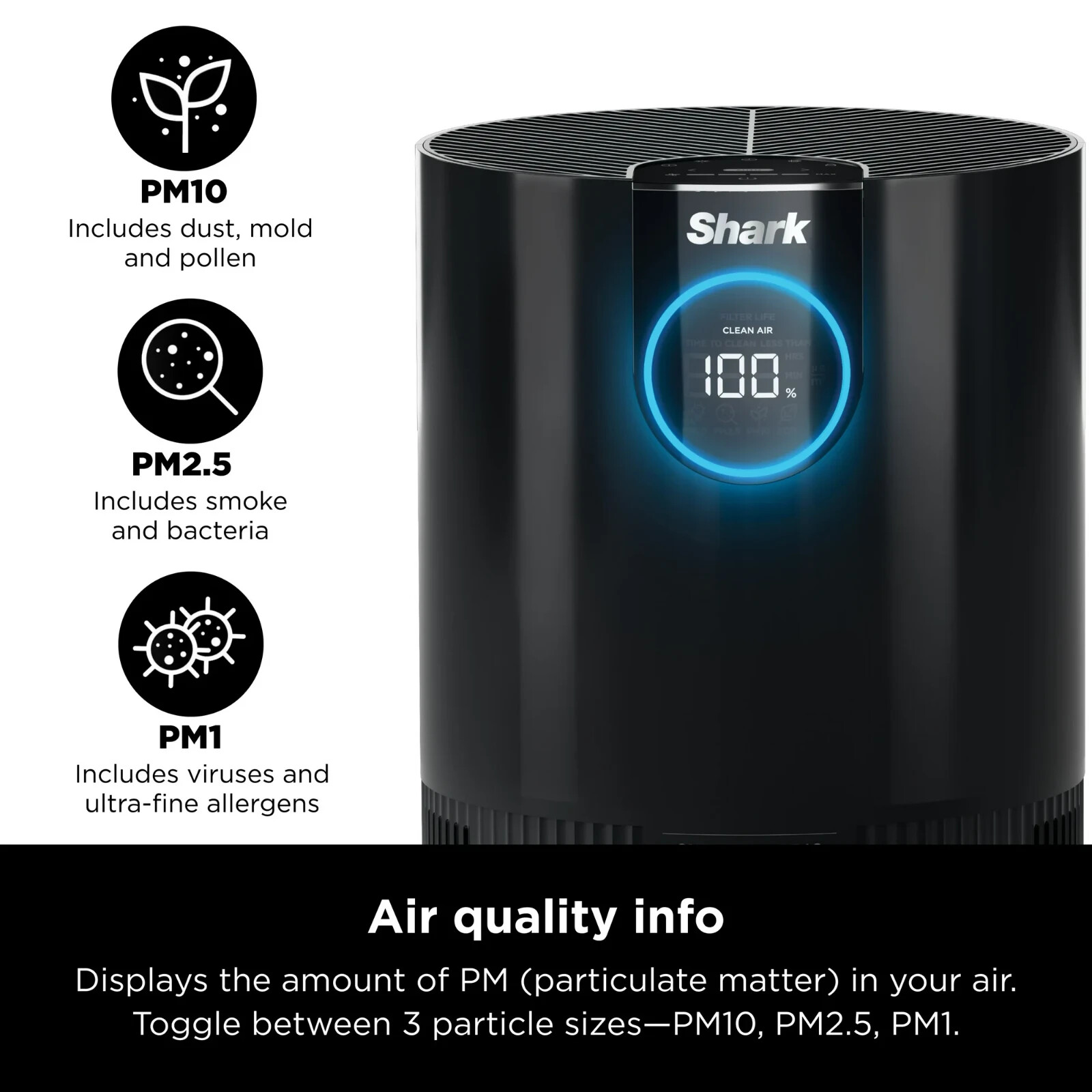 Shark HP100 Air Purifier MAX w/Nanoseal HEPA Cleansense IQ Cleans up to 500 Sq