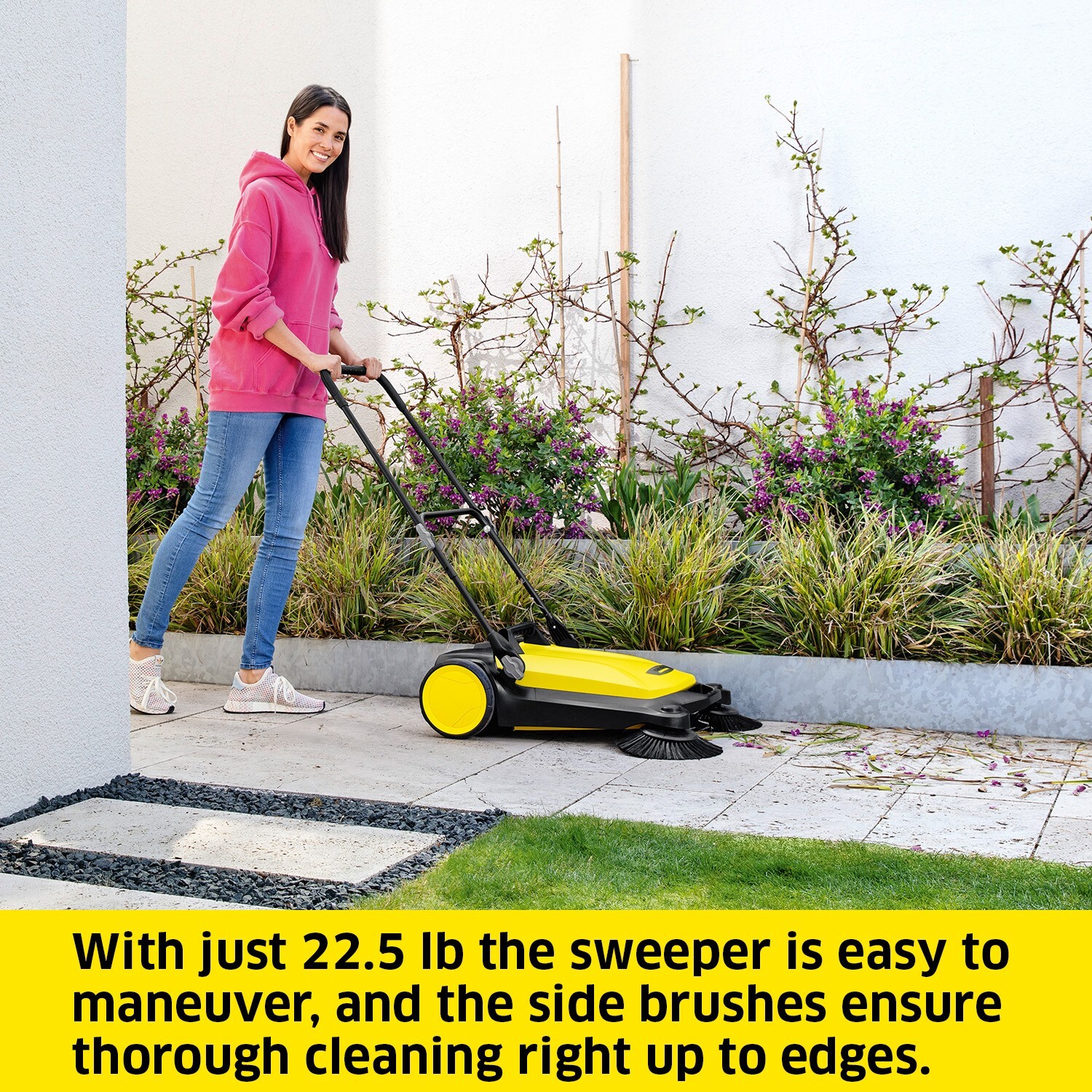 Karcher S4 Twin, Push Sweeper, 5.25 Gal, for Driveway, Sidewalk, Garage – NEW