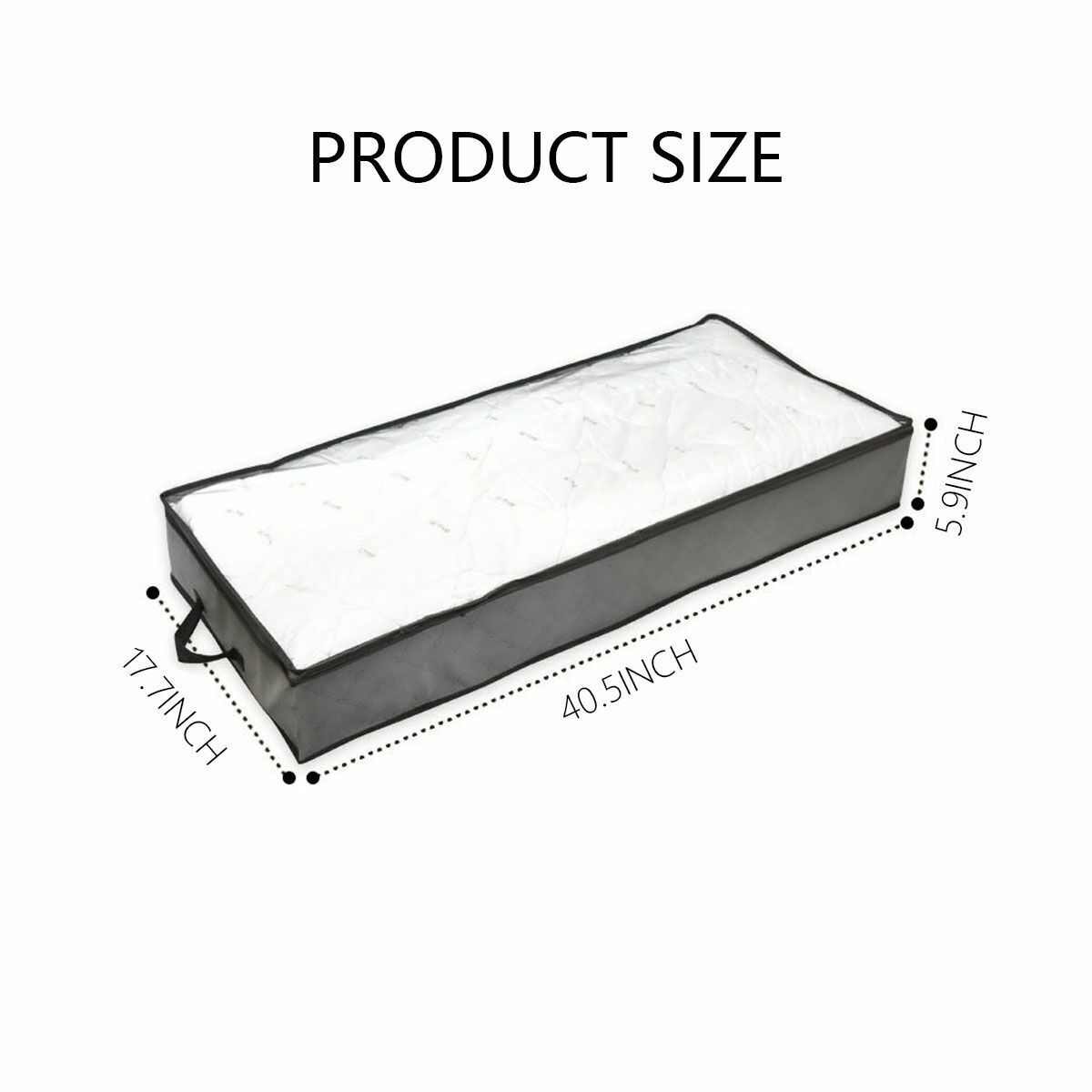2 Pack Flexible Zippered Under Bed Storage Bag Large Underbed Clothes Storage US