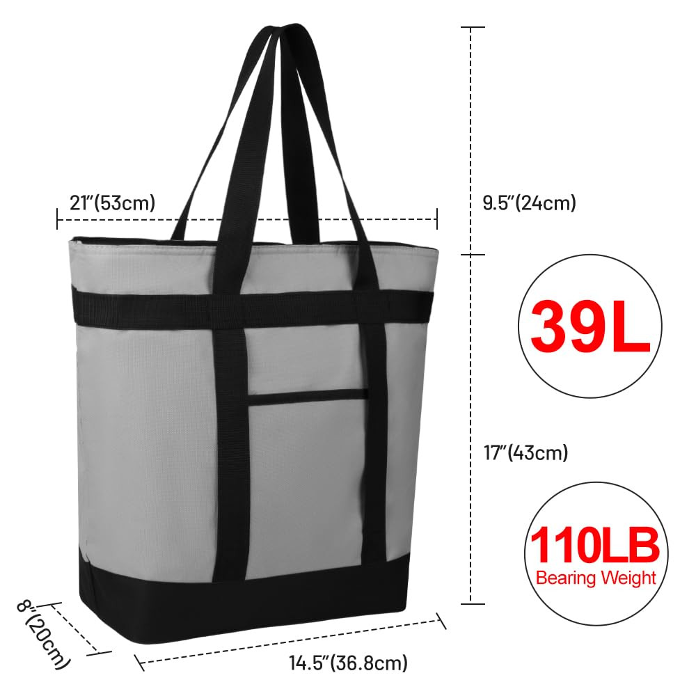 Insulated Reusable Tote Bag for Grocery Shopping for Women/Men, Pizza/Food Deliv