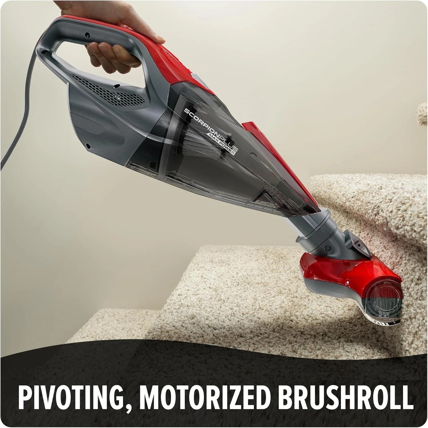 Lightweight Handheld Vacuum Cleaner with Pivoting Stair Tool for Easy Cleanup
