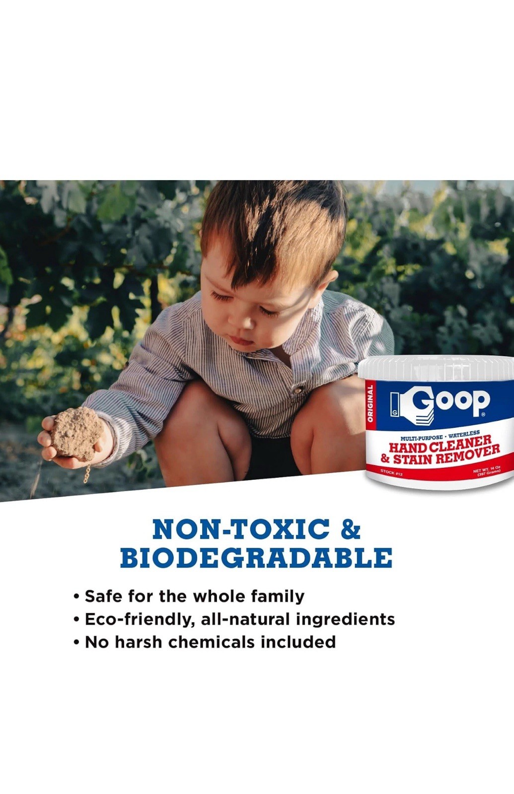 GOOP 14 Oz Biodegradable Hand Cleaner – Non-Toxic, Lanolin, Spot-Out