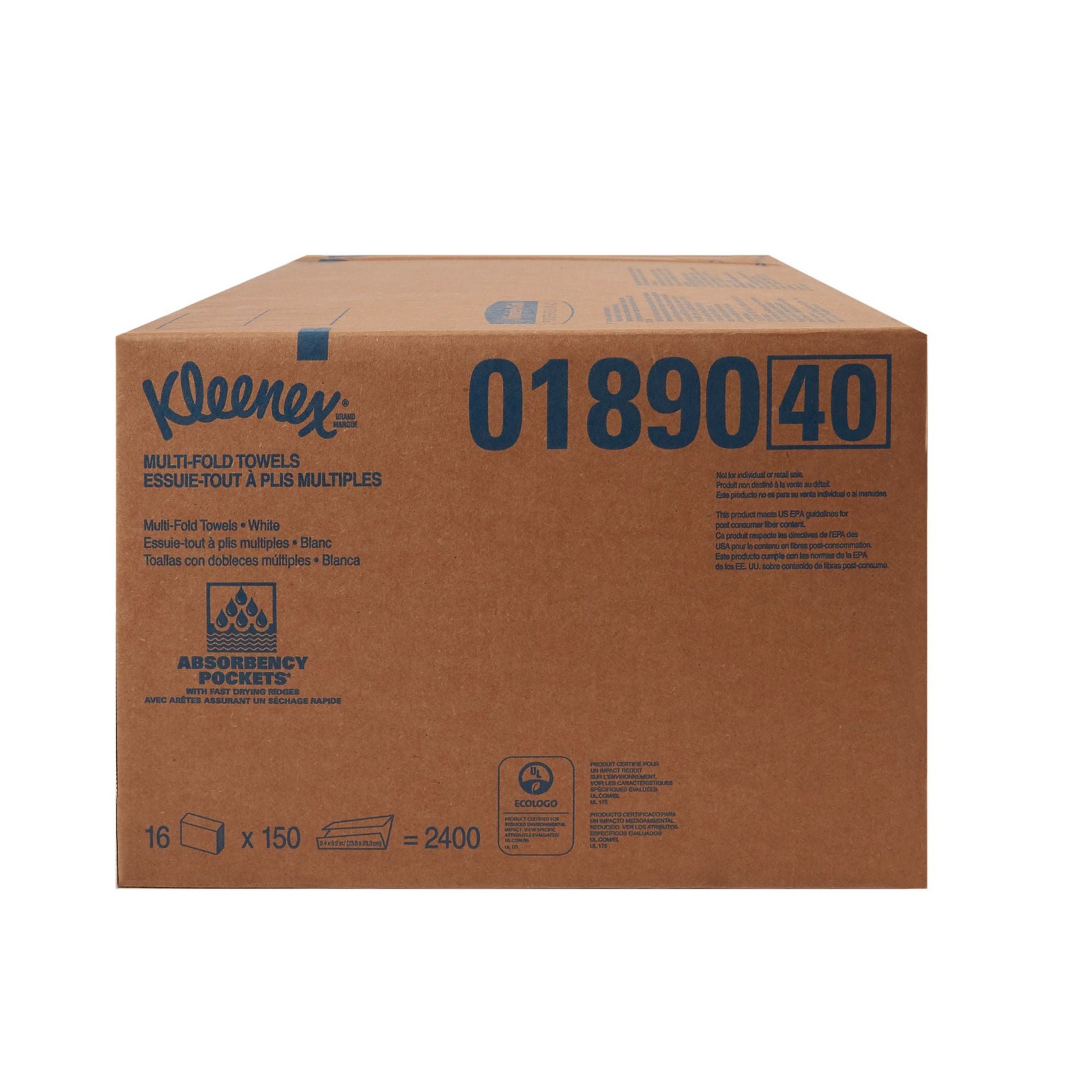 Kleenex Paper Towel Multi-Fold 9.3 x 9.4″ 16 Pack(s) 150 Towels/ Pack