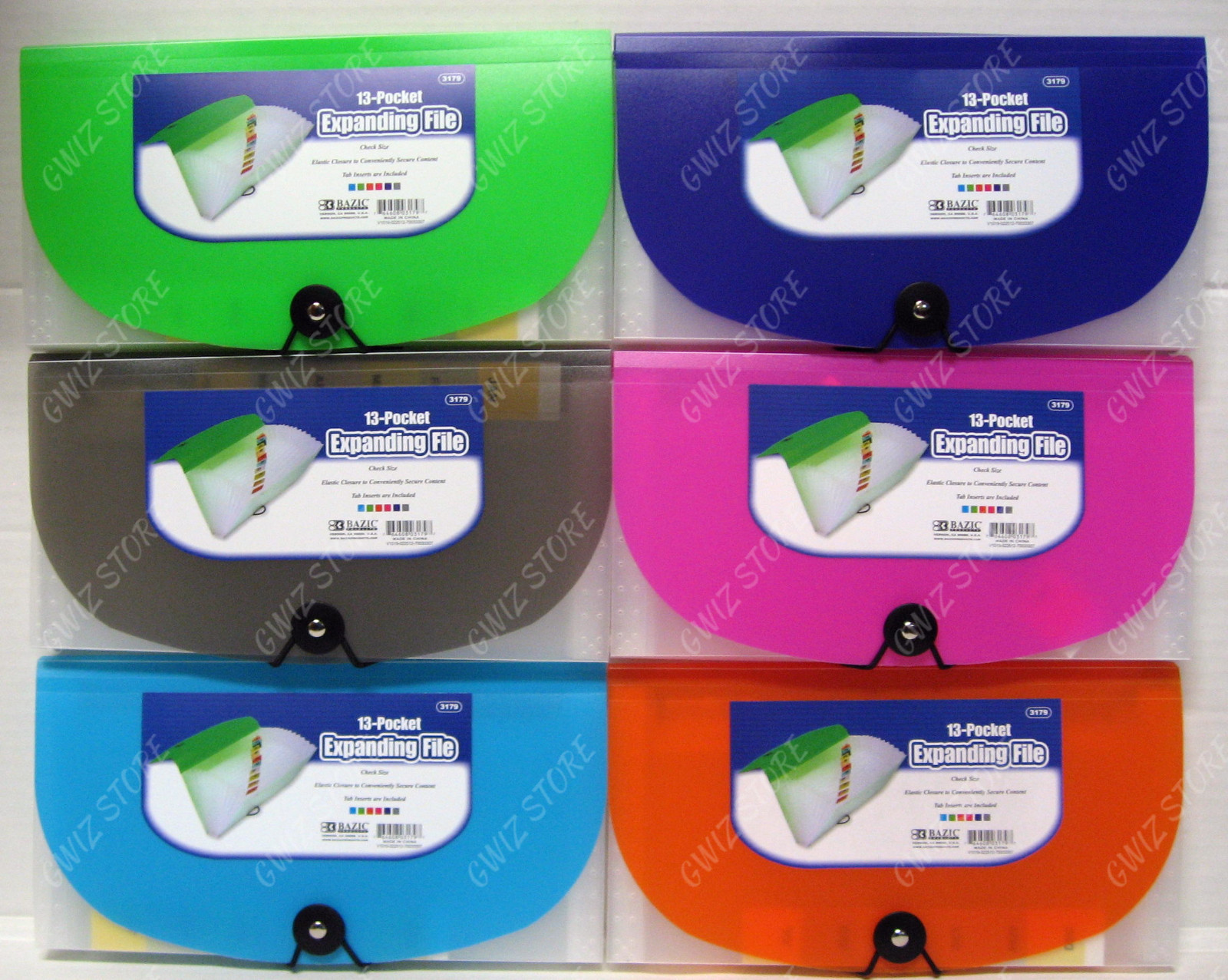 13 Pocket Bazic Expanding File & Coupon Organizer Check Size # 3179