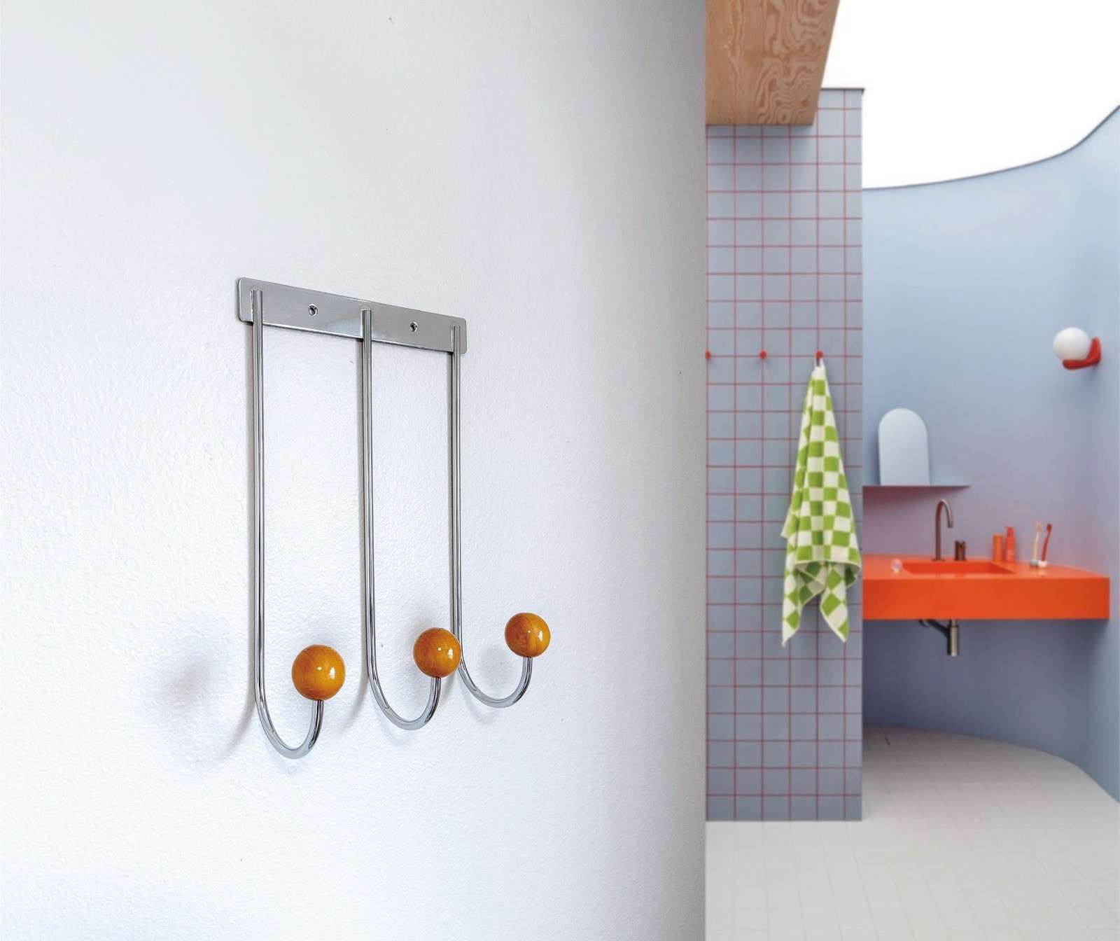 Mid Century Modern Metal Coat Rack Wall Hooks Entryway Organizer Minimalist