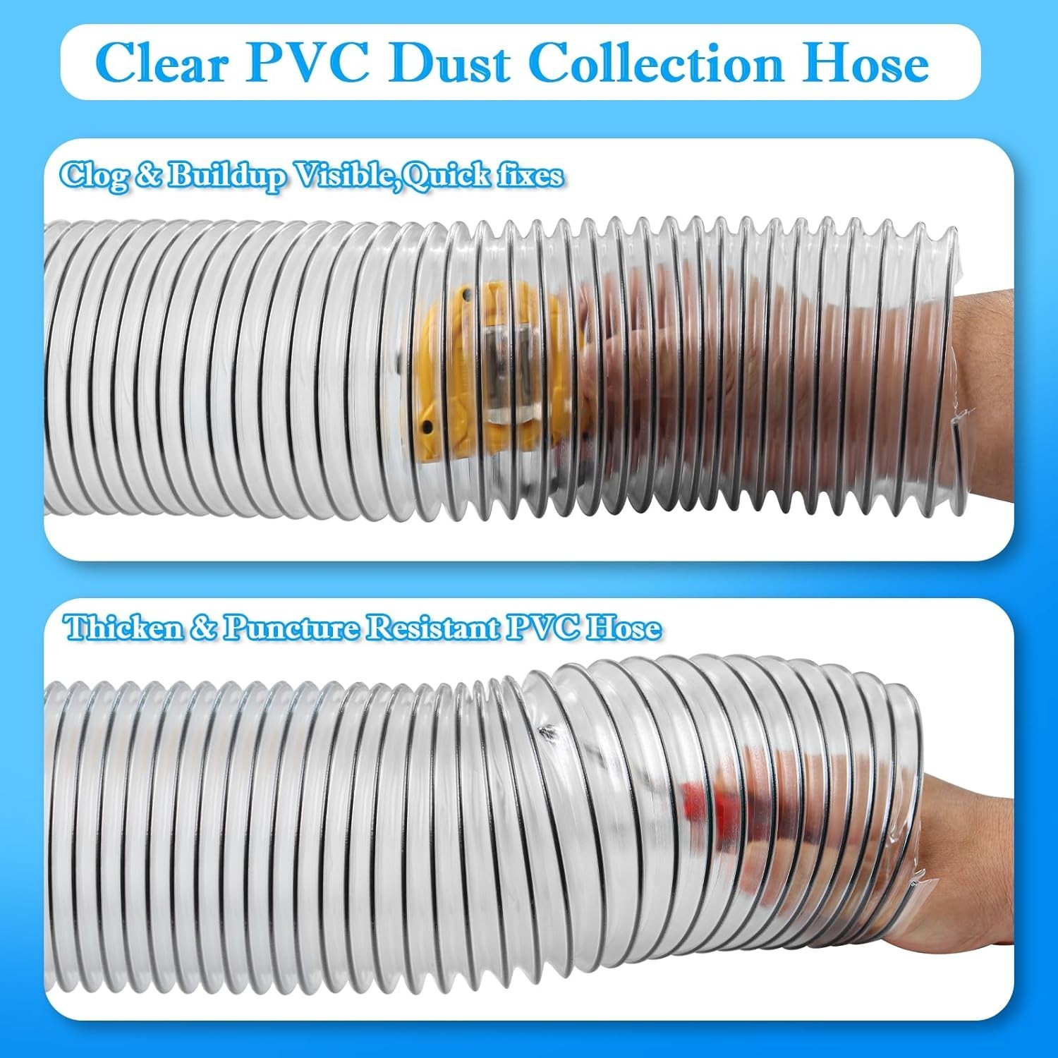 Carbon Steel Reinforced 4 Inch PVC Dust Hose for Efficient Debris Collection