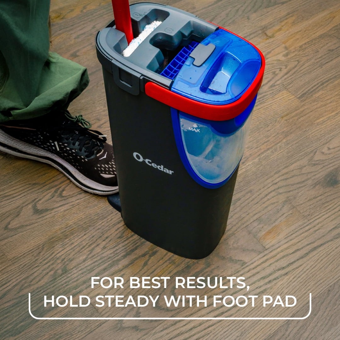 O-Cedar H2prO™ Flat Mop System with Dual Tank Design and Reusable Microfiber