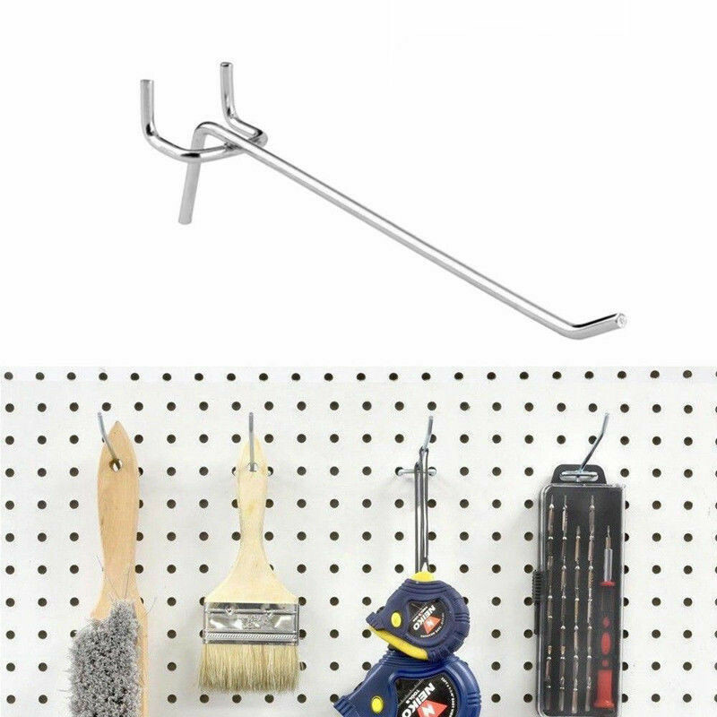 2″,4″,6″,8″ Long Peg Board Shelving Hooks 1/8″ Thick Zinc Steel-PACK 20,PACK 100