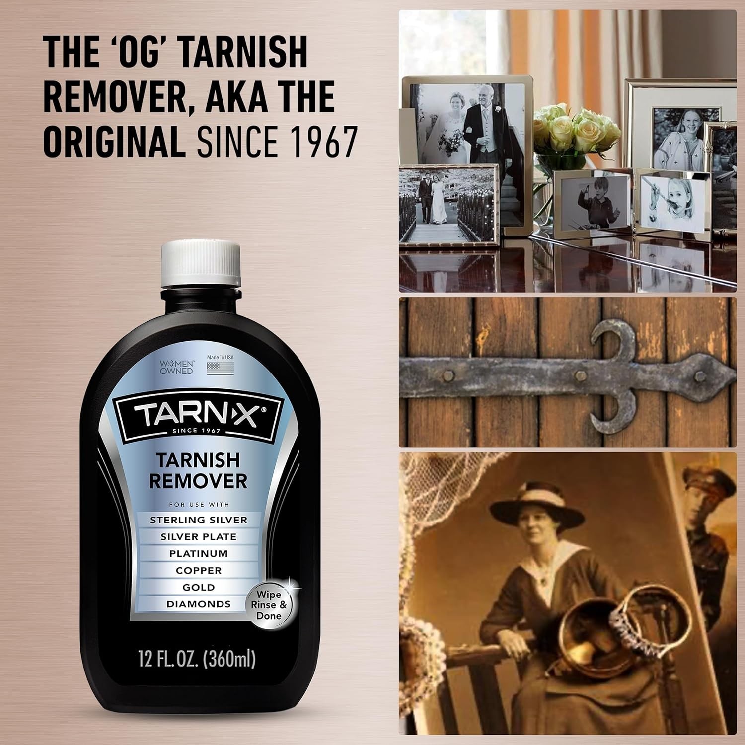 12 oz Tarnish Remover Cleaner Liquid Bottle Jewelry Silver Copper Brass Metal