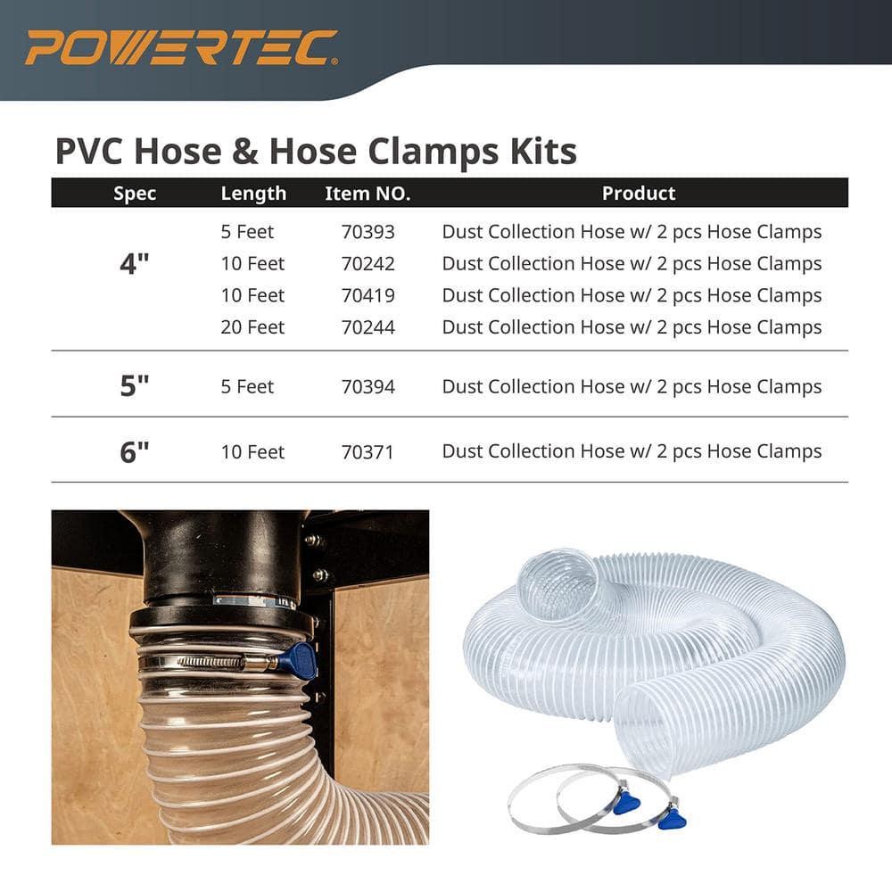 Wire Hose Clear Dust Reinforced Flexible 6 Inch By 10 Foot