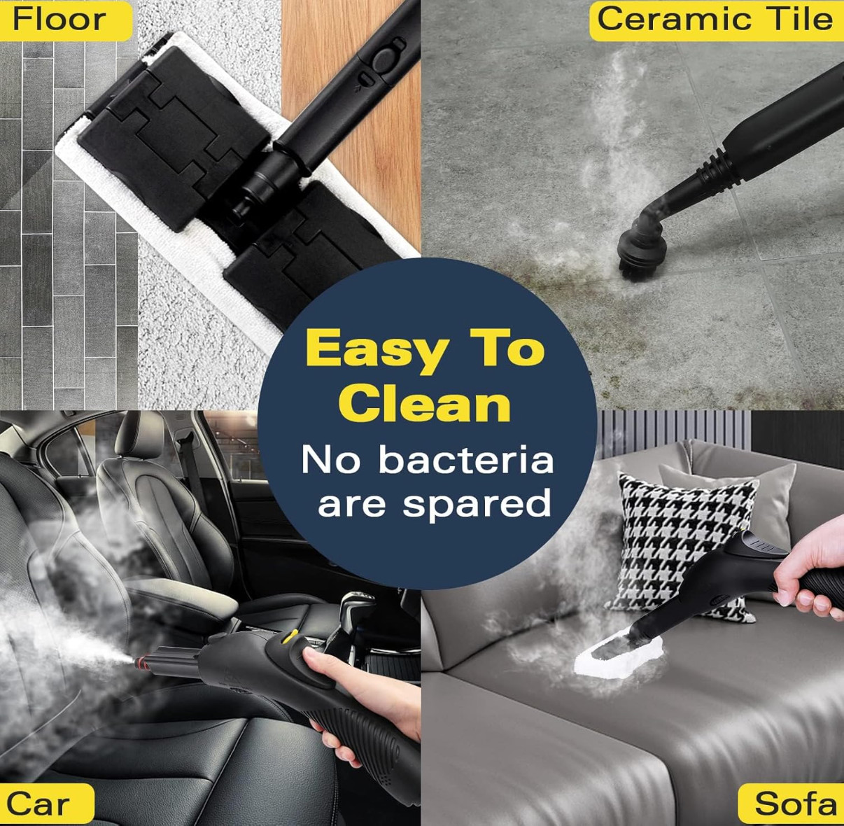 Portable Steam Cleaner Machine Steamer Carpet Tile Floor Grout Auto Detailing