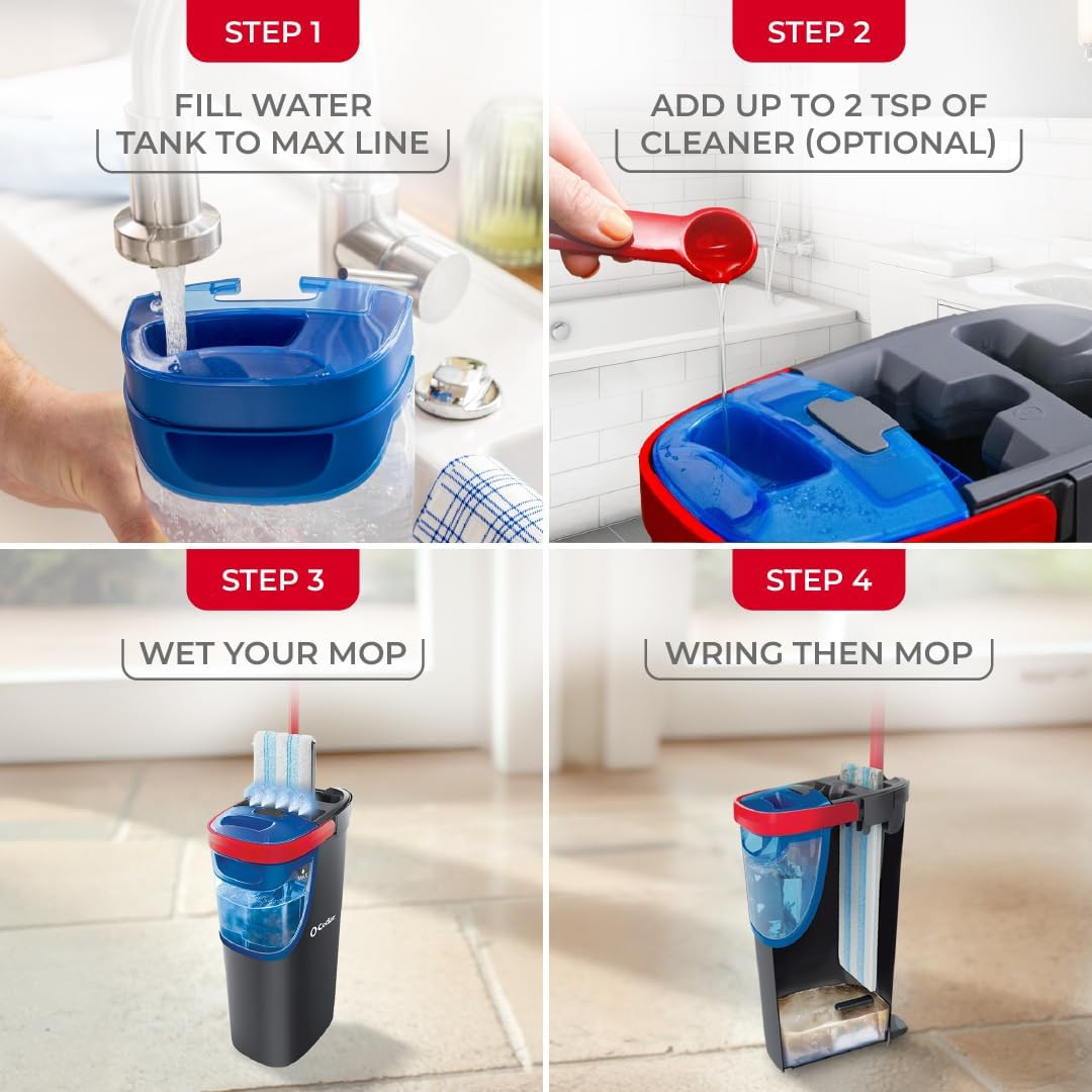 O-Cedar H2prO Flat Mop System | Quick Everyday Cleaning | Dual-Tank Fresh Water