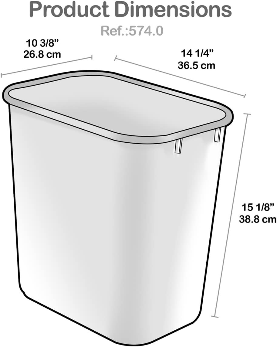 Wastebasket Bin Recycling 6.75 Gallon/ 27 Quart/ 25.552 Liter Made of Plastic