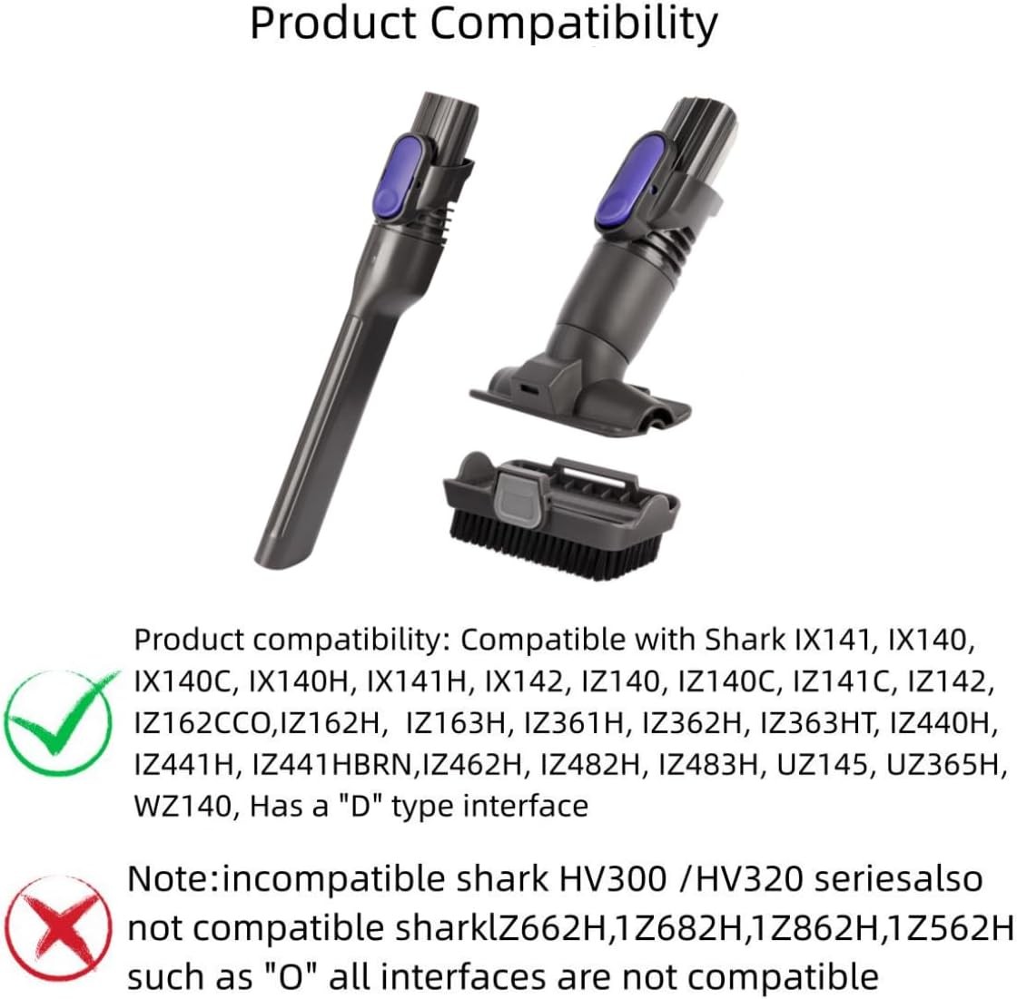 IX141 Vacuum Crevice Tool Brush Replacement Parts Compatible with Shark Pet