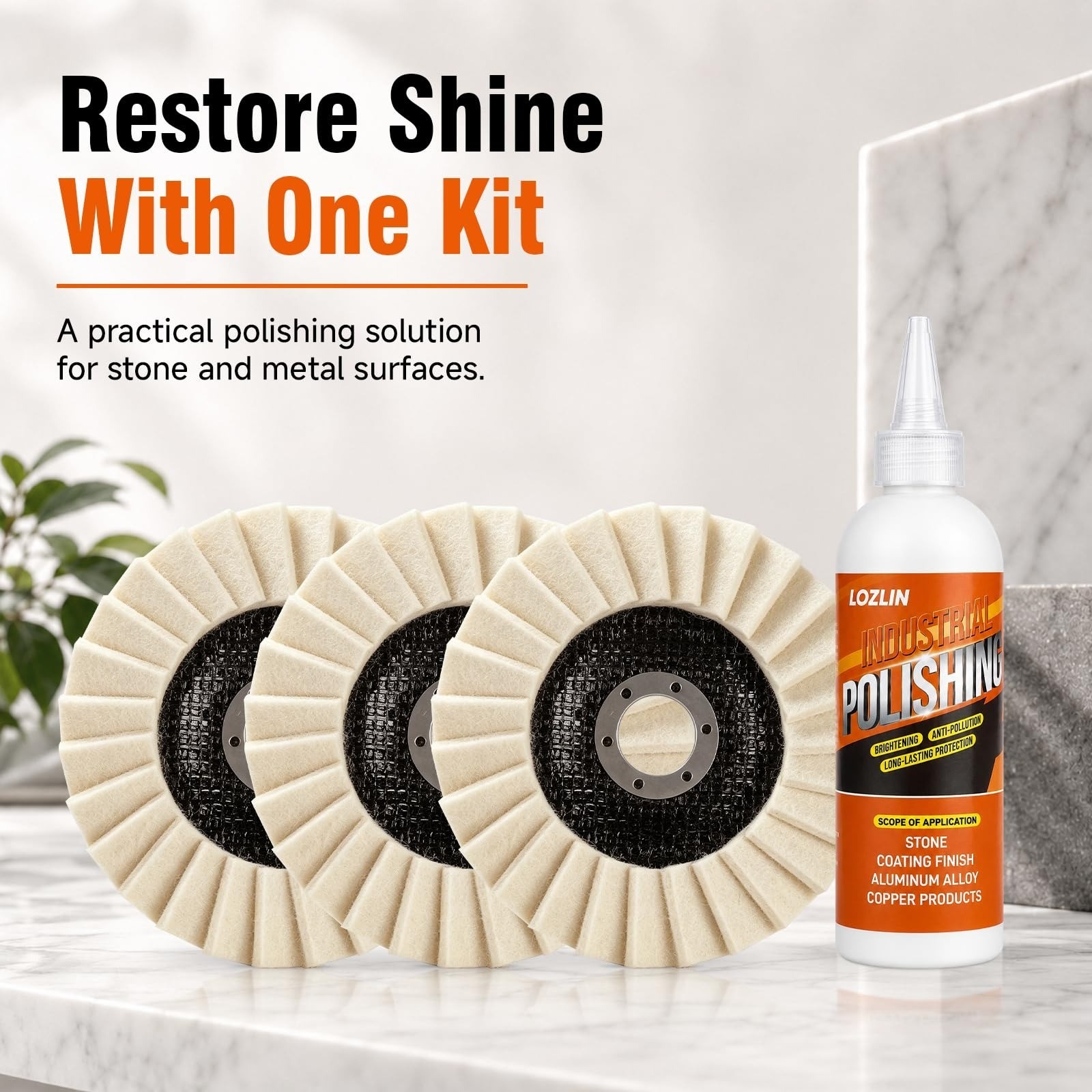 LOZLIN Polishing Paste for Granite Marble Quartz Countertops