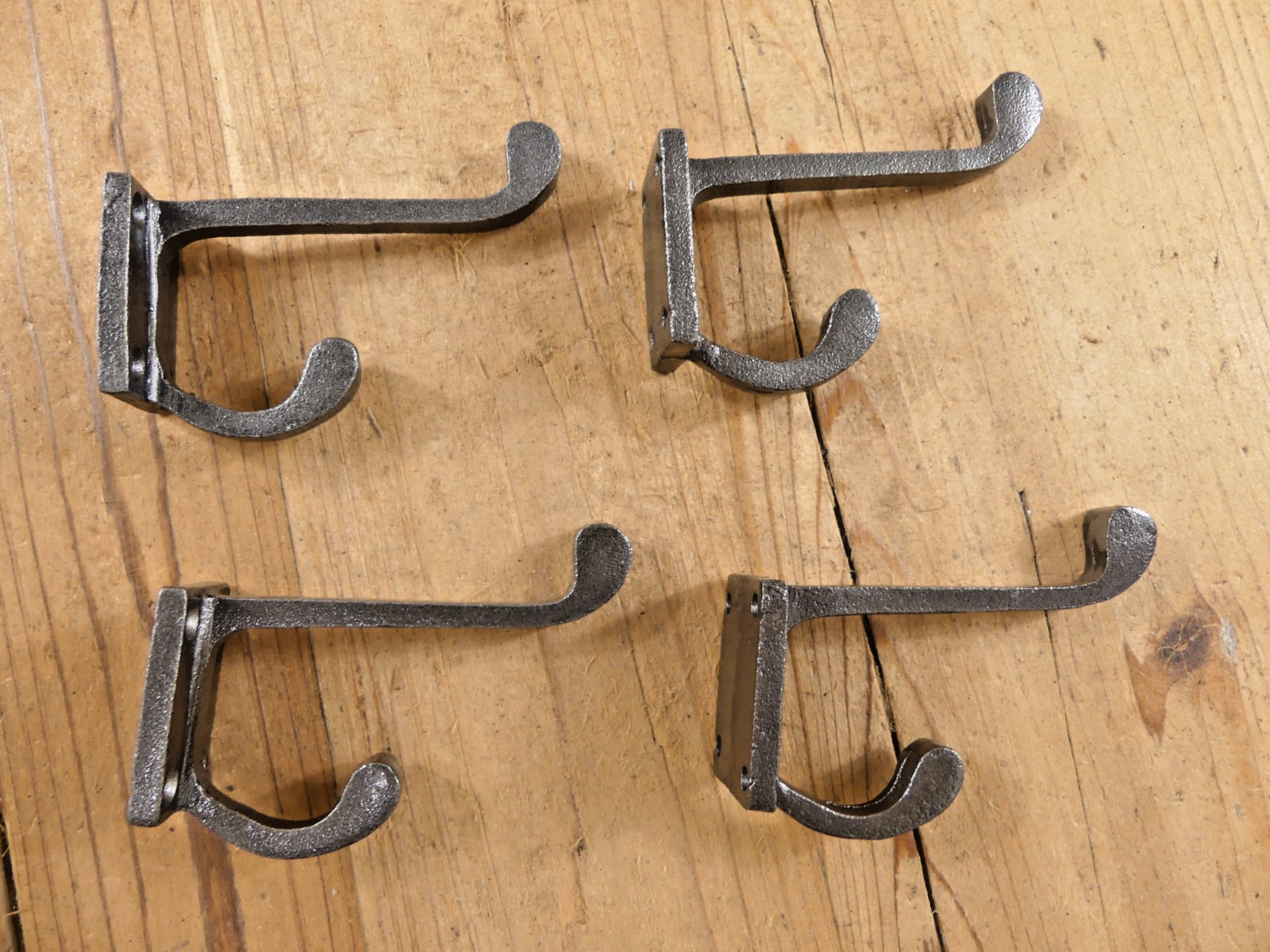 4 Metal Hooks Coat Hat Rack Heavy Duty 3 1/2″ Iron Storage Pots Closet Lot