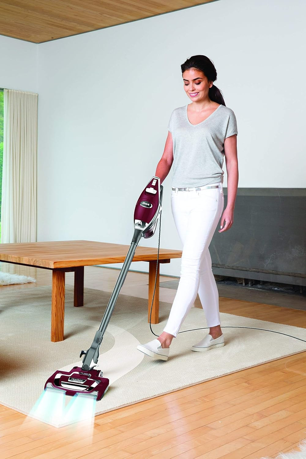 HV322 Rocket Deluxe Pro Corded Stick Vacuum with LED Headlights, XL Dust Cup, Li