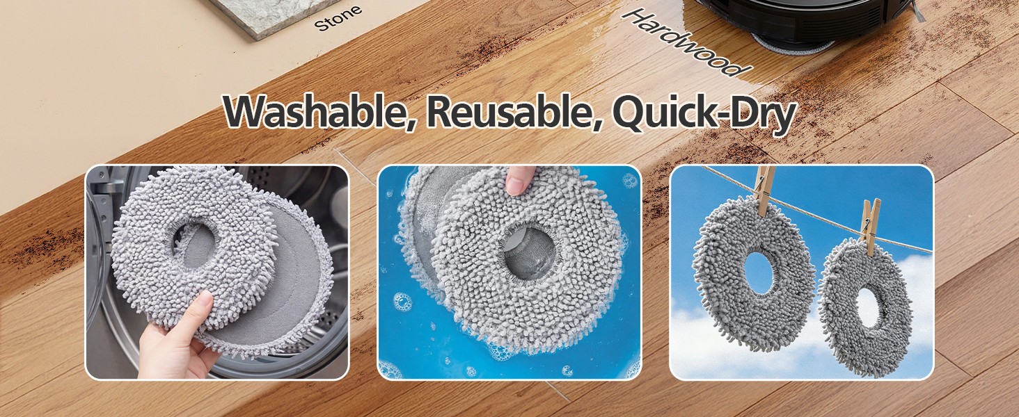 10 Pack Mop Pads for Roborock Qrevo S Pro, Qrevo S5V, QV 35A, Saros 10R | and