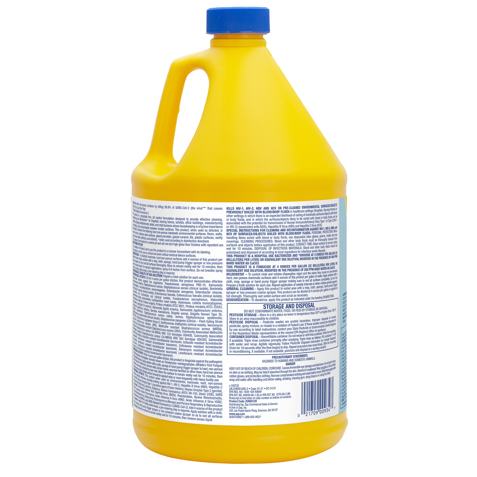 Zep No Rinse Floor Disinfectant – 1 Gallon (Case of 4) ZUNRS128