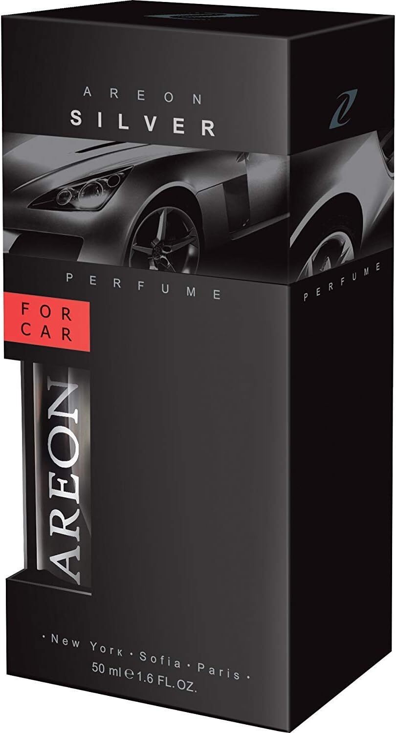 Areon Air Freshener Car Perfume 50 millileter 1.6 Fluid Ounces, Silver